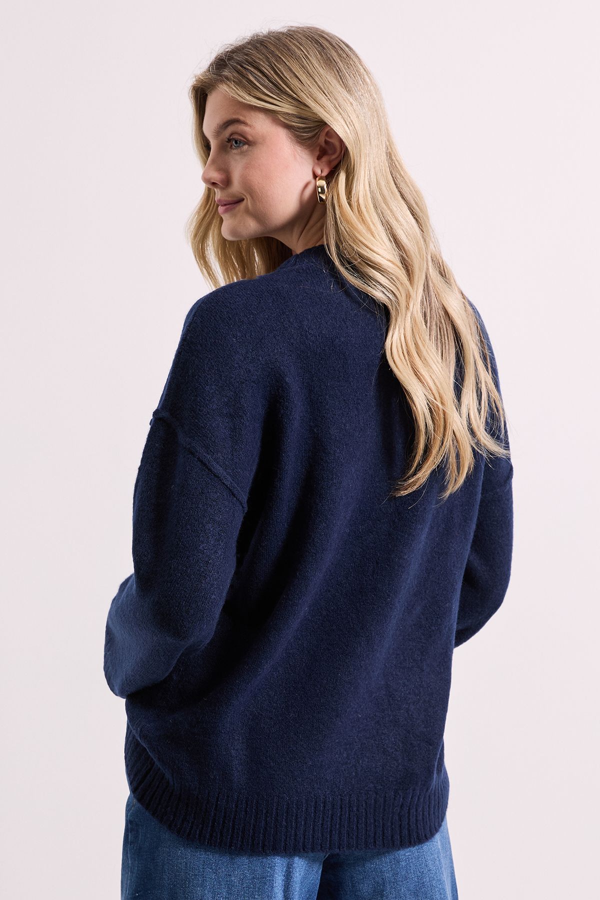 Dorothy Perkins Relaxed Crew Jumper Navy image 4