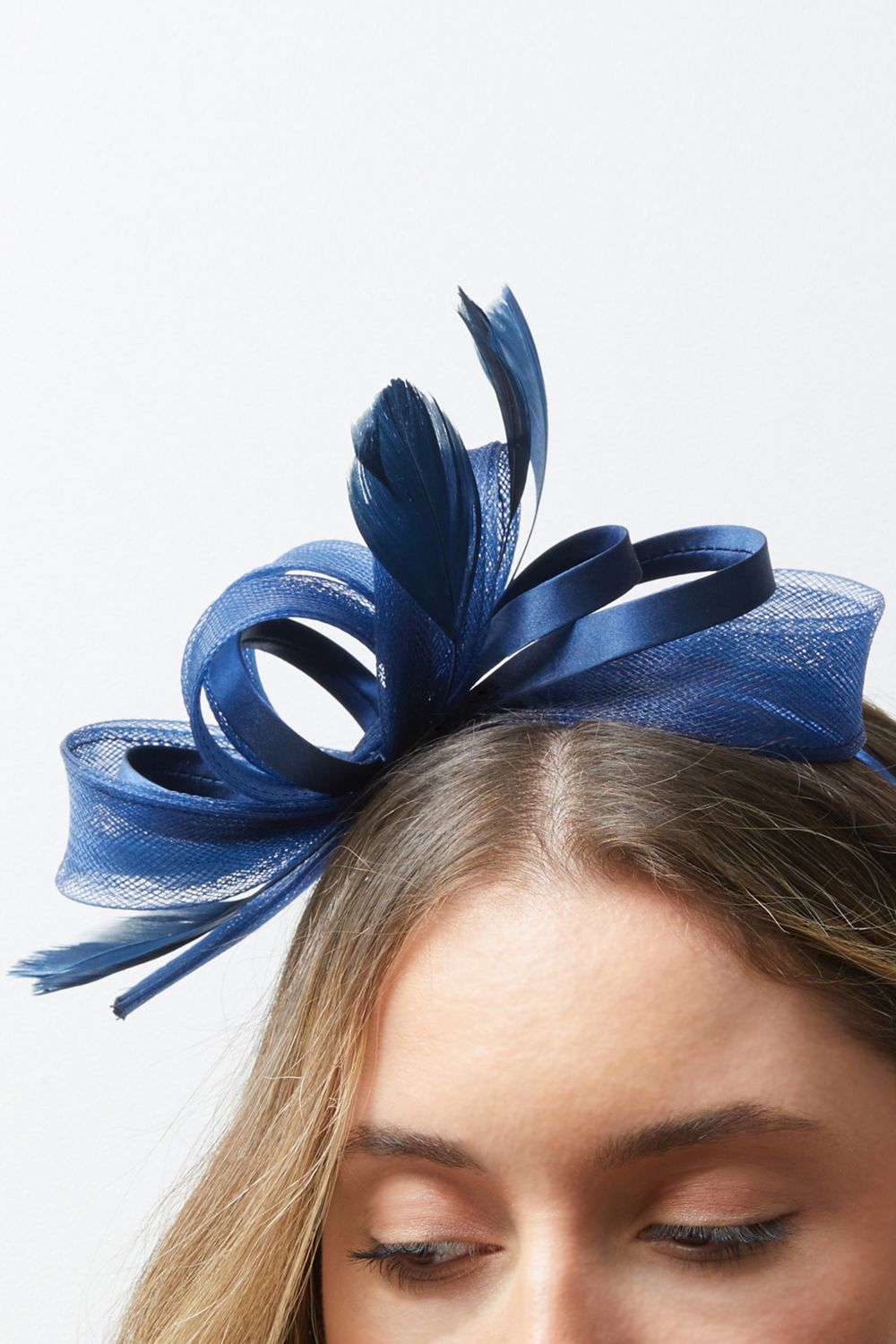 Jon Richard Navy Medium Fascinator Headband image 2