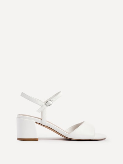 Linzi Darlene White Faux Leather Low Heeled Sandals