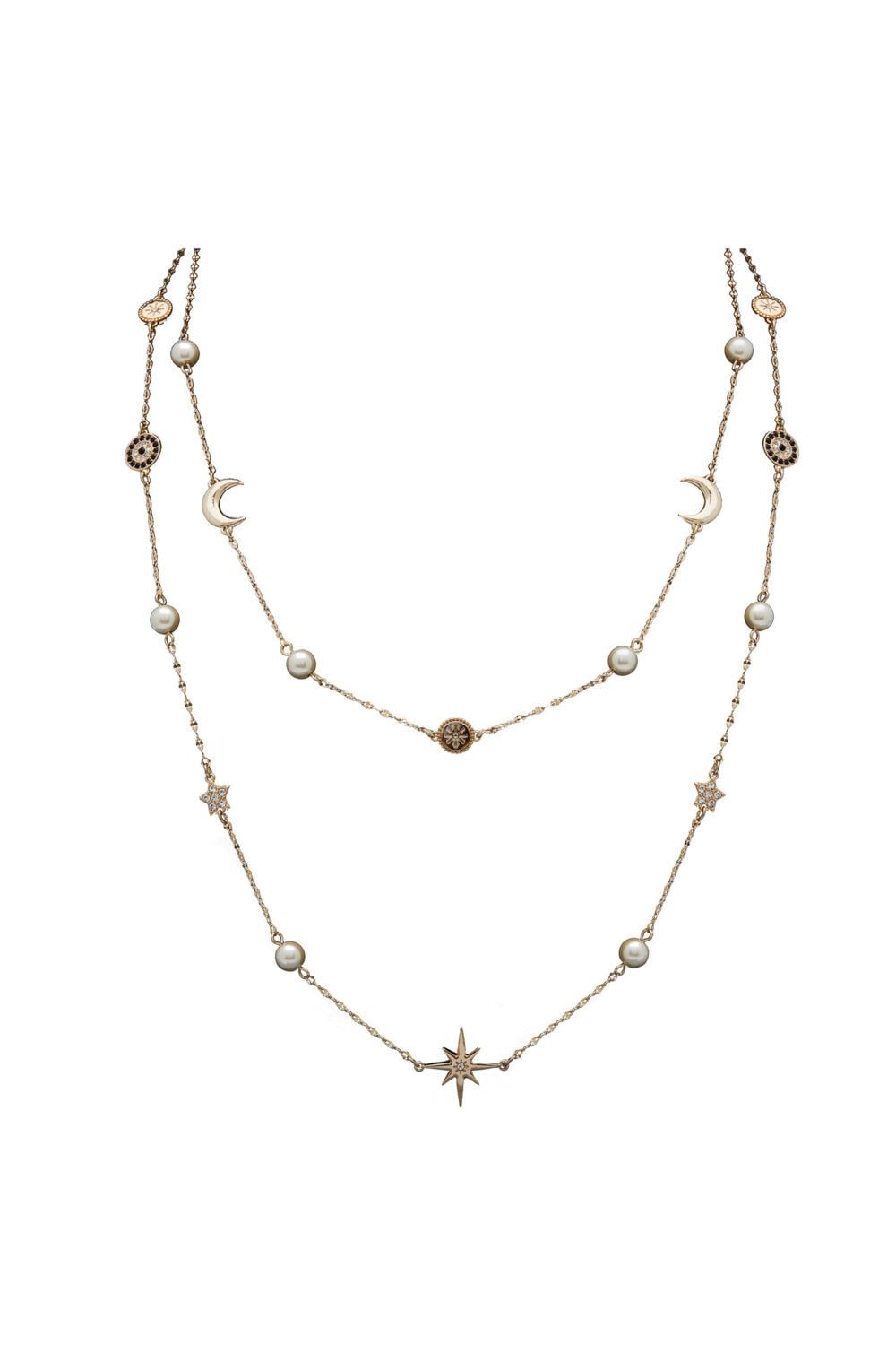 Mood Gold Celestial Multirow Necklace image 1