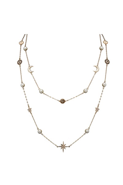 Mood Gold Celestial Multirow Necklace