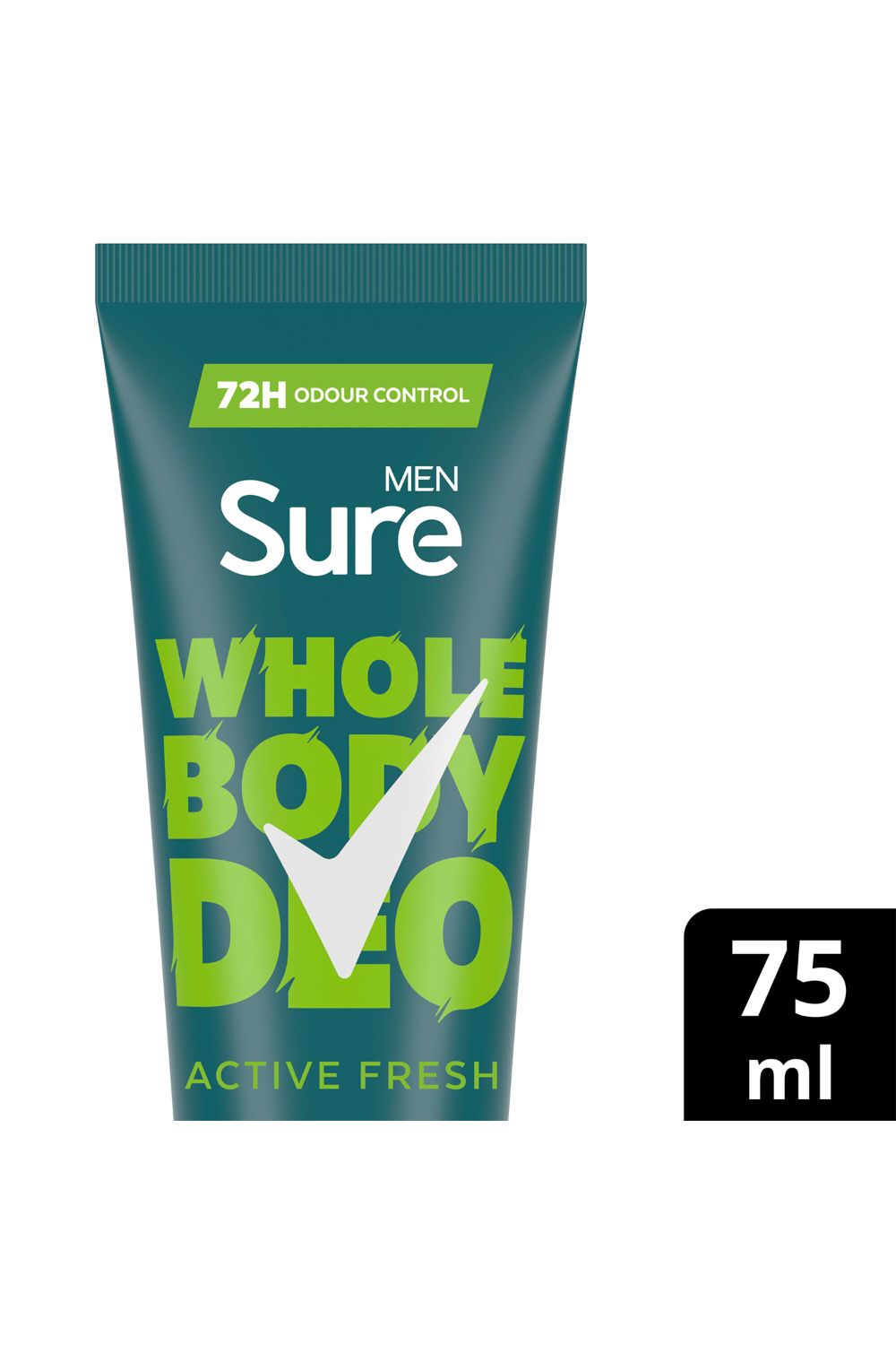 Sure Whole Body 'Deodorant Cream' Active Fresh w/ 72H Odour free 75ml, 3pk image 3