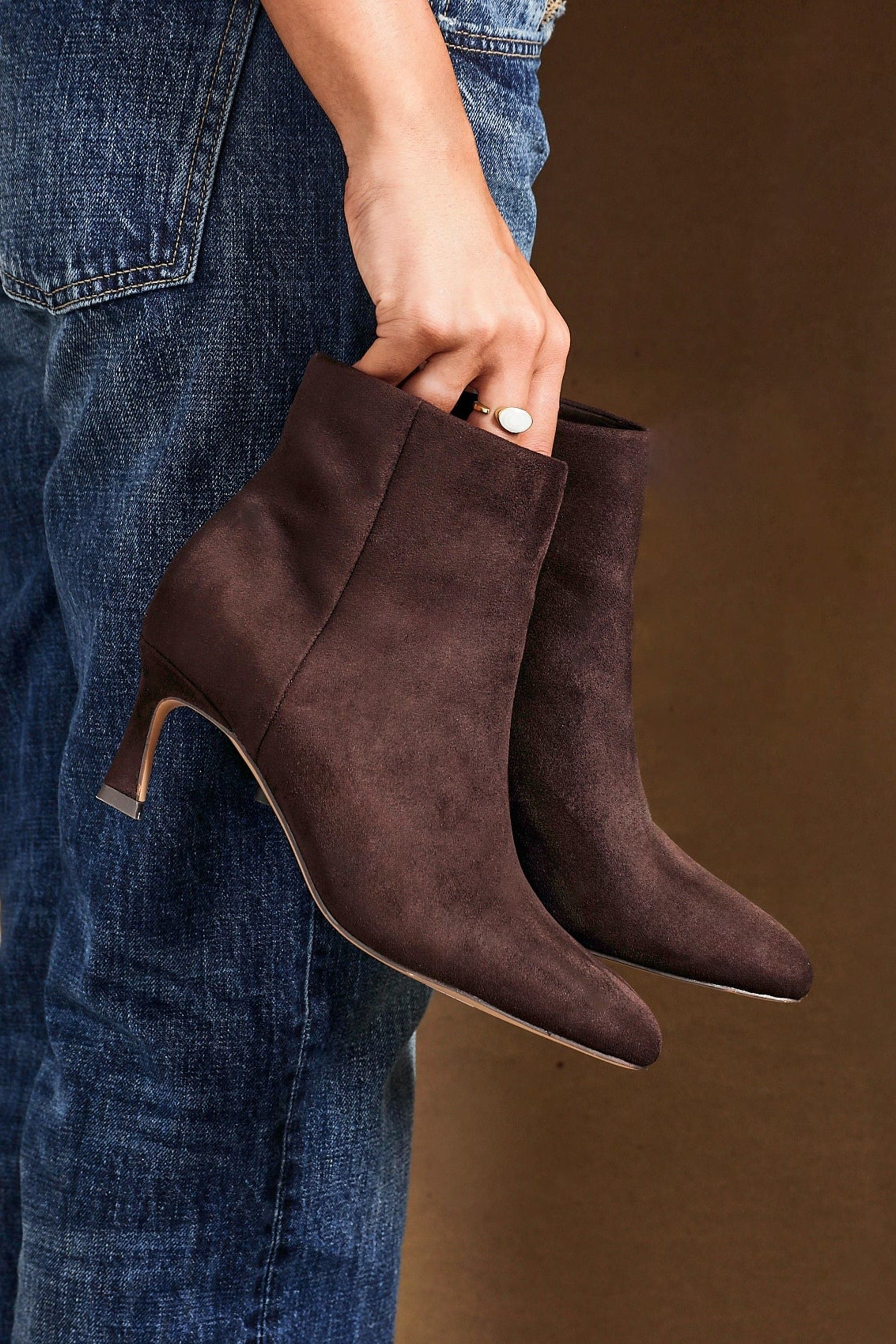 Linzi Reserve Brown Stiletto Ankle Boots image 6