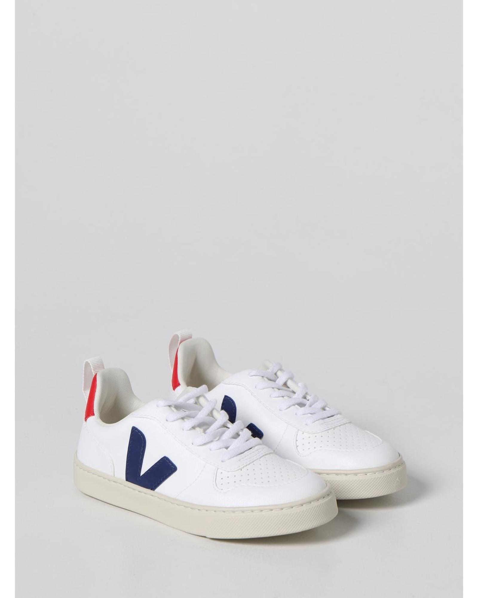 Veja V10 Leather Sneaker Kids - White Footwear image 2