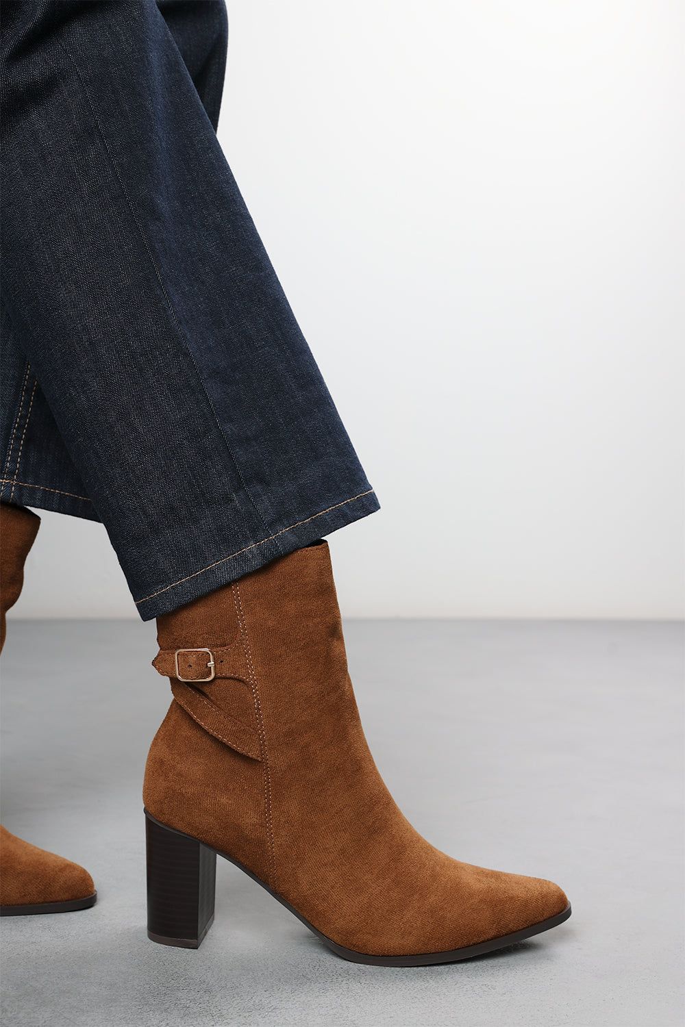 Where's That From 'Jolie' Suede Mid Heel Ankle Boots with Side Buckle image 2