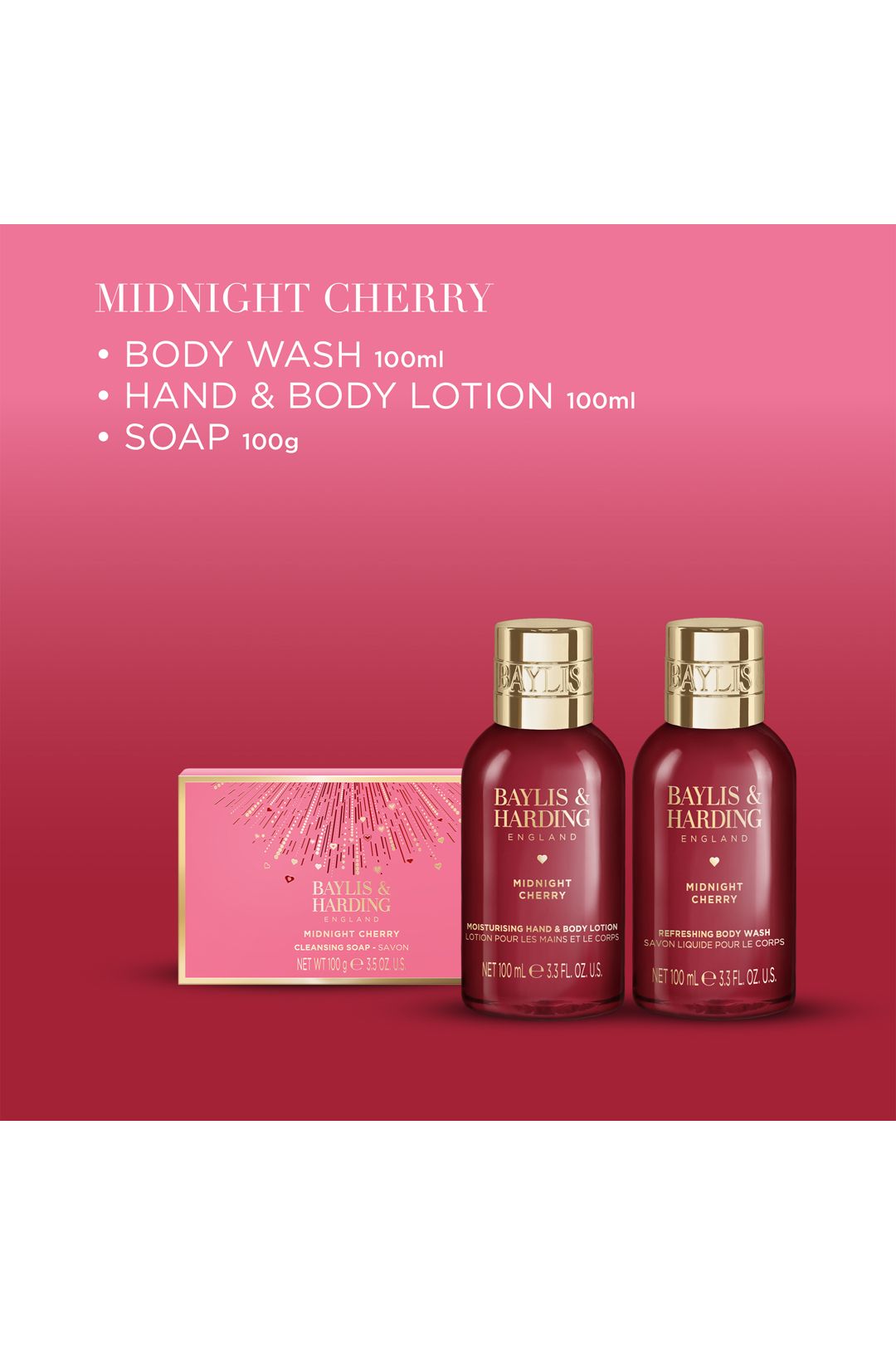 Baylis & Harding Midnight Cherry Make Me Sparkle Bathing Gift Set Multi image 4