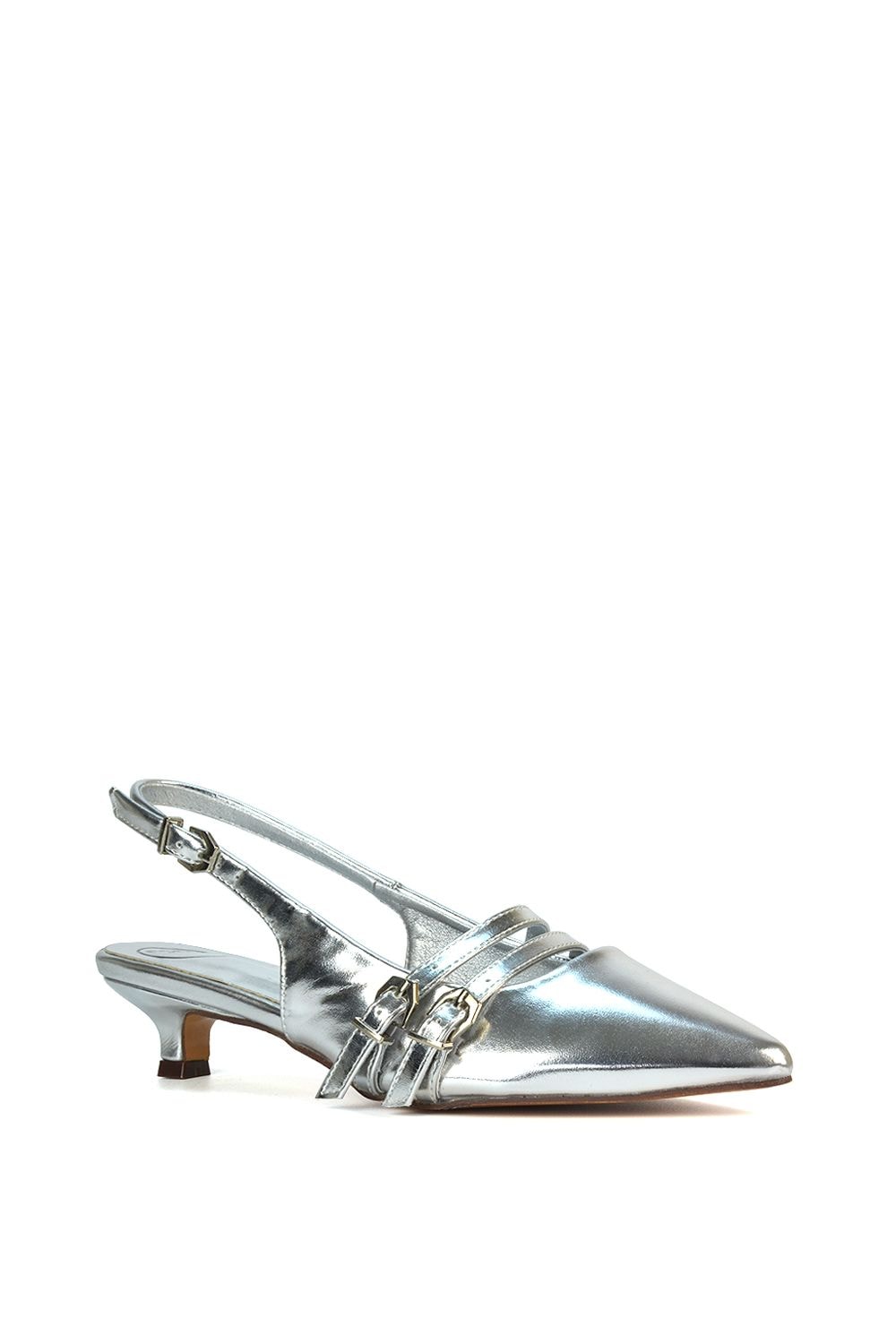 XY London 'Cassie' Slingback Low Kitten Heel Courts with Point Toe image 2