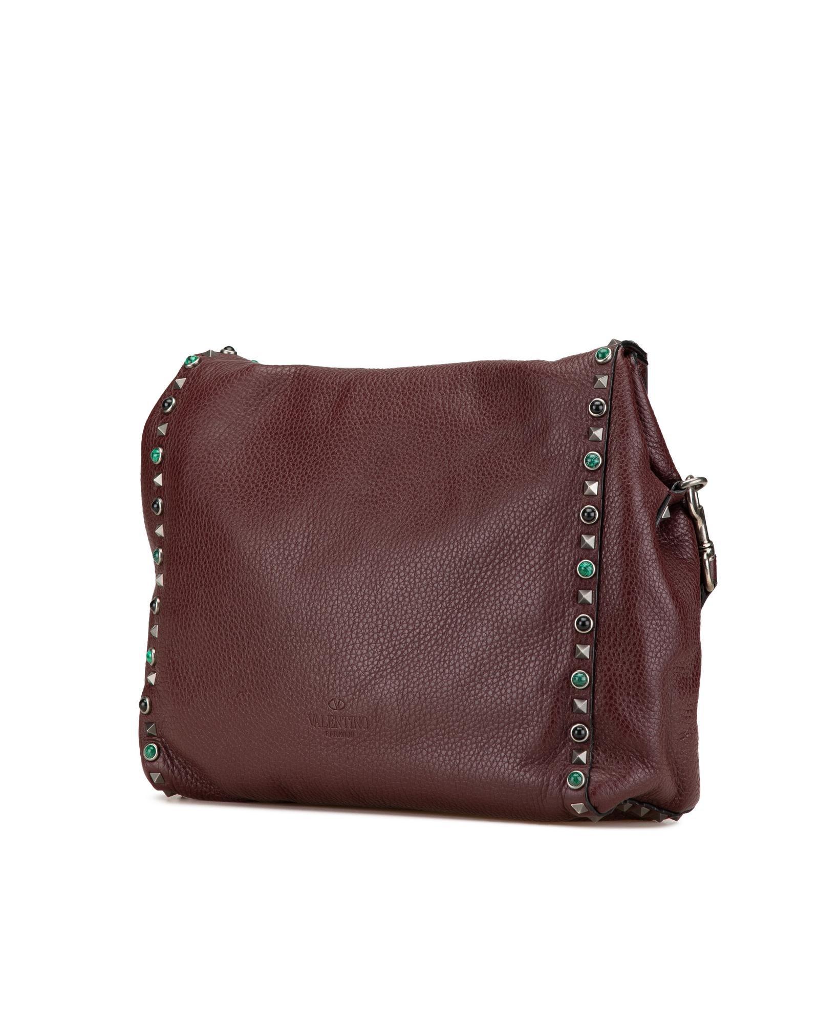 Valentino Preloved Rockstud Shoulder Bag Crossbody Wo - Red Crossbody Bags image 2