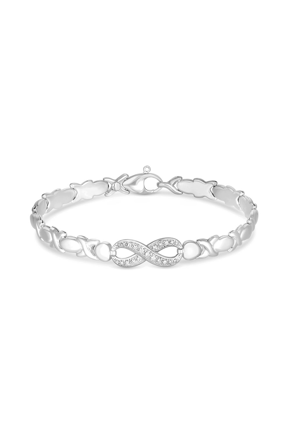 Simply Silver Sterling Silver 925 Infinity Kiss Bracelet image 2