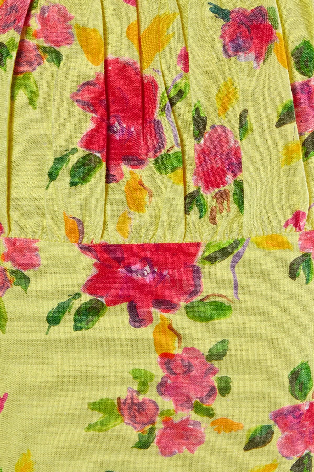 NastyGal Floral Linen Mix Lace Trim Soft Corset Top Lemon image 5