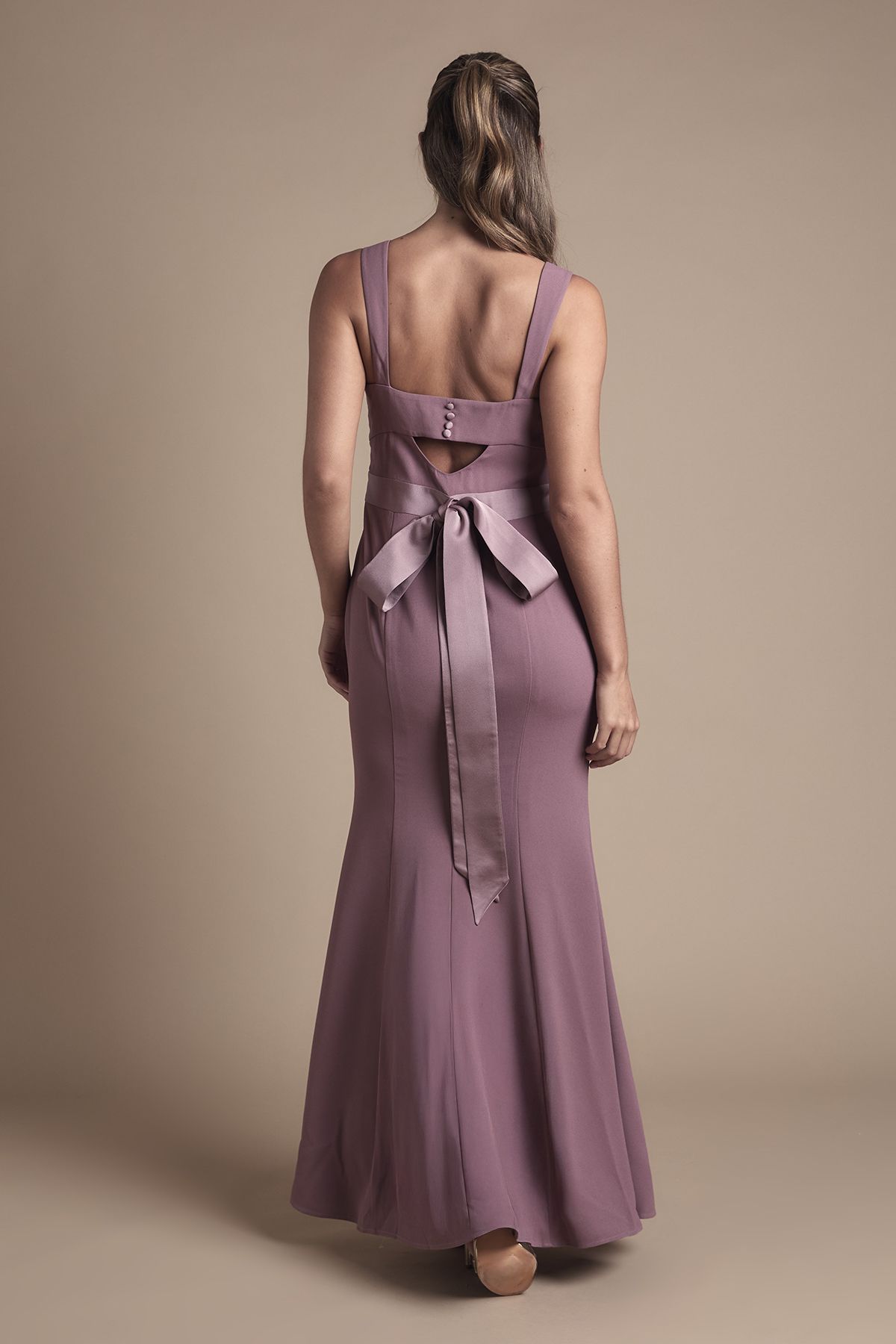 Coast Strappy Satin Bridesmaid Dress With Tie Back Detail Dusty Mauve image 4