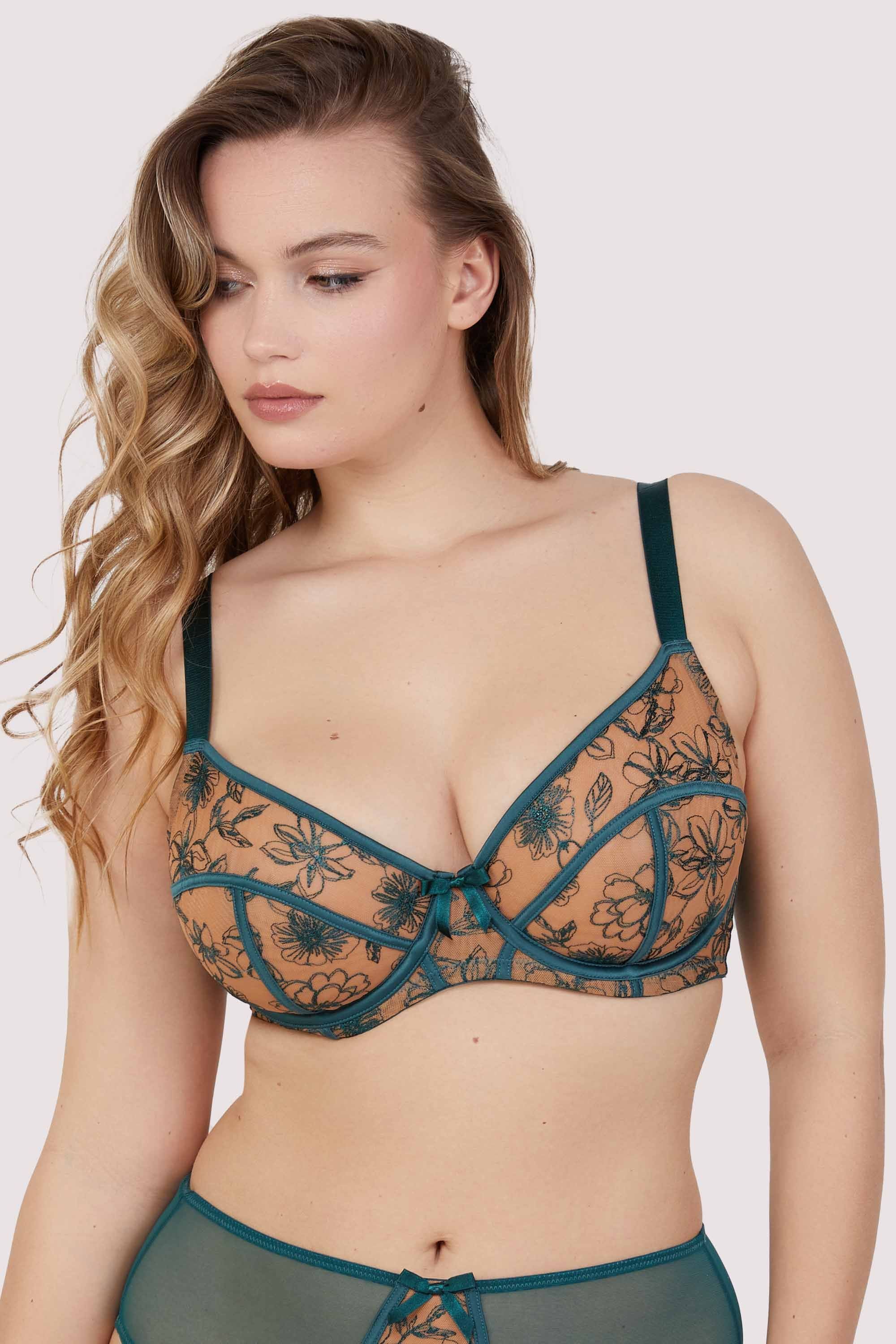Playful Promises Olivia Contrast Embroidery Balconette Bra image 5
