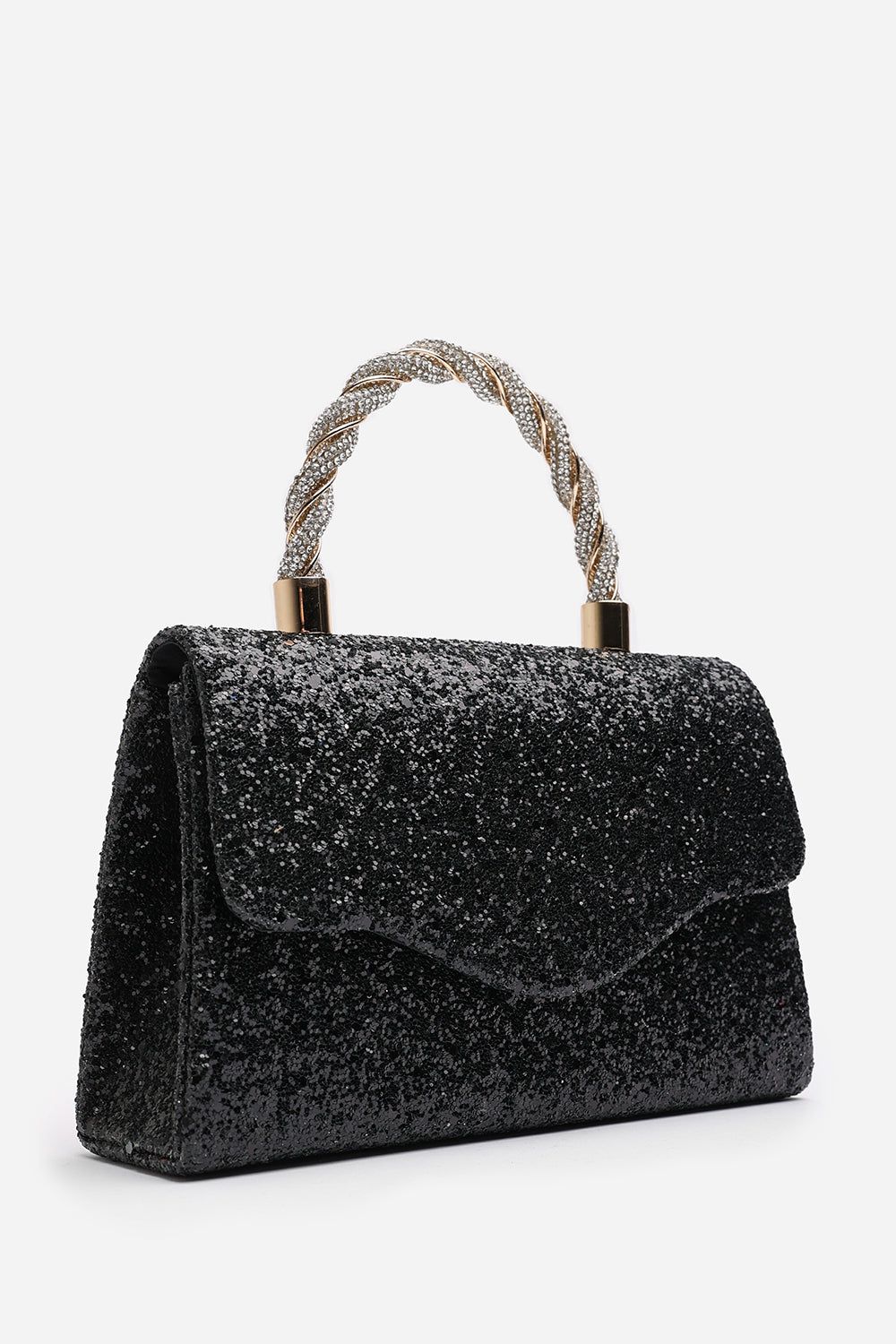 Where's That From 'Pluie' Glitter Evening Bag With Braided Top Handle image 3
