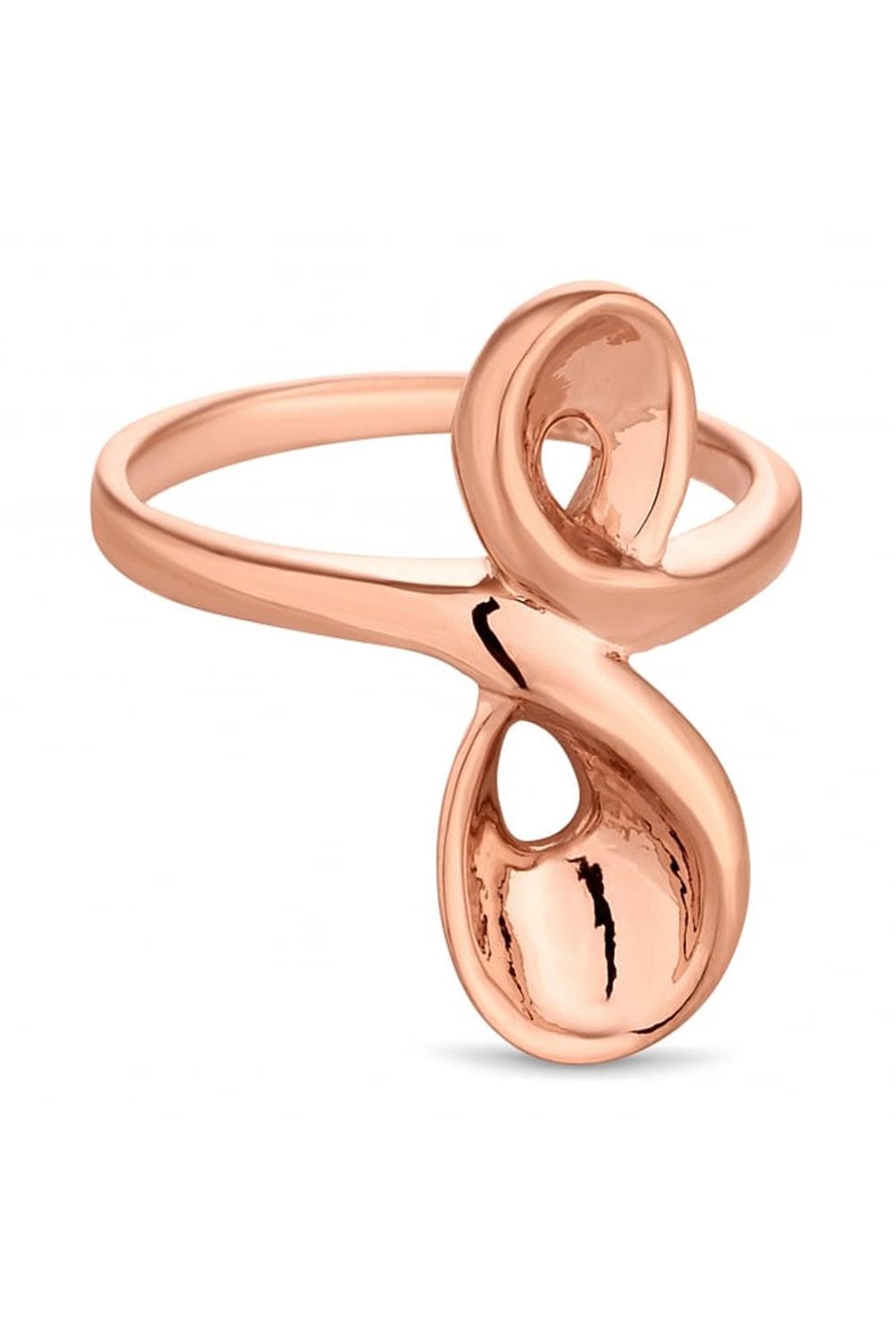 Simply Silver 14ct Rose Gold Plated Sterling Silver 925 Infinity Ring image 1