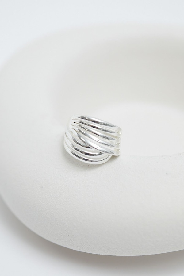 Jon Richard Silver Plated Polished Statement Ring