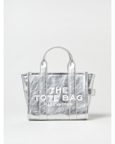Marc Jacobs Mini Tote Bag Metallic Leather Wo - Silver Handbags