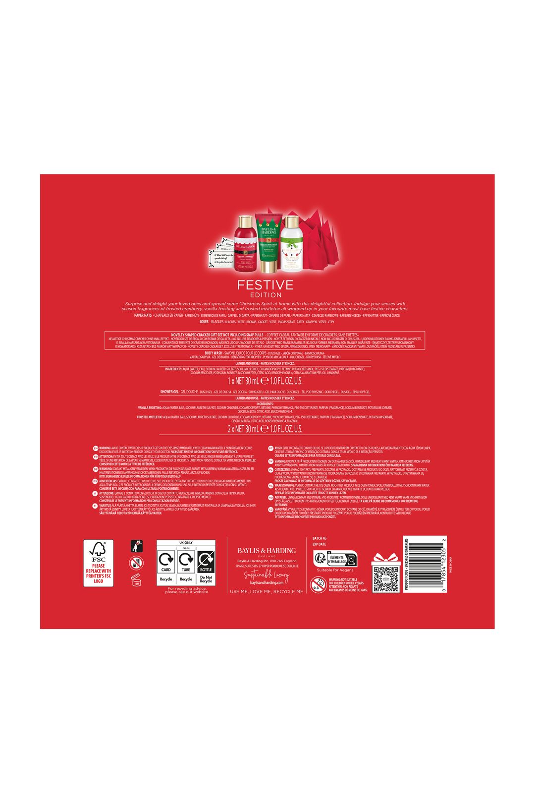 Baylis & Harding Festive Edition Decorative Crackers Gift Set Multi image 8