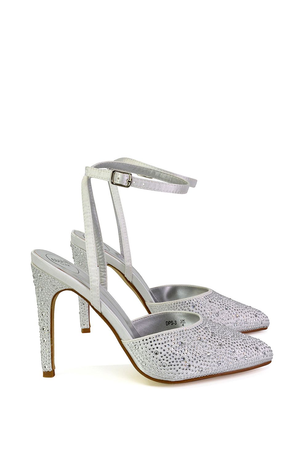 XY London 'Indyah' Diamante 2 Part Shoes Ankle Strap Stiletto High image 2