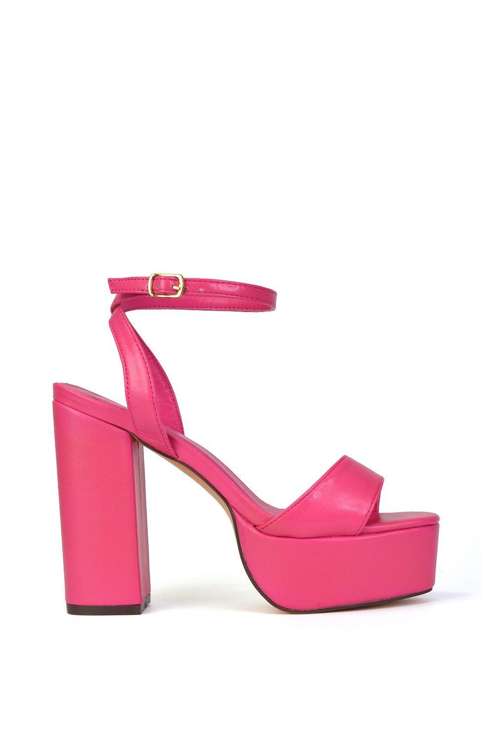 XY London 'Jayce' Strappy Chunky Block High Heel Platform Shoes With Square Toe
