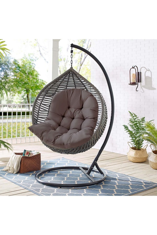 Living and Home 80cm W x 108cm H Hanging Egg Swing Chair Cushion Hanging Basket Cushion