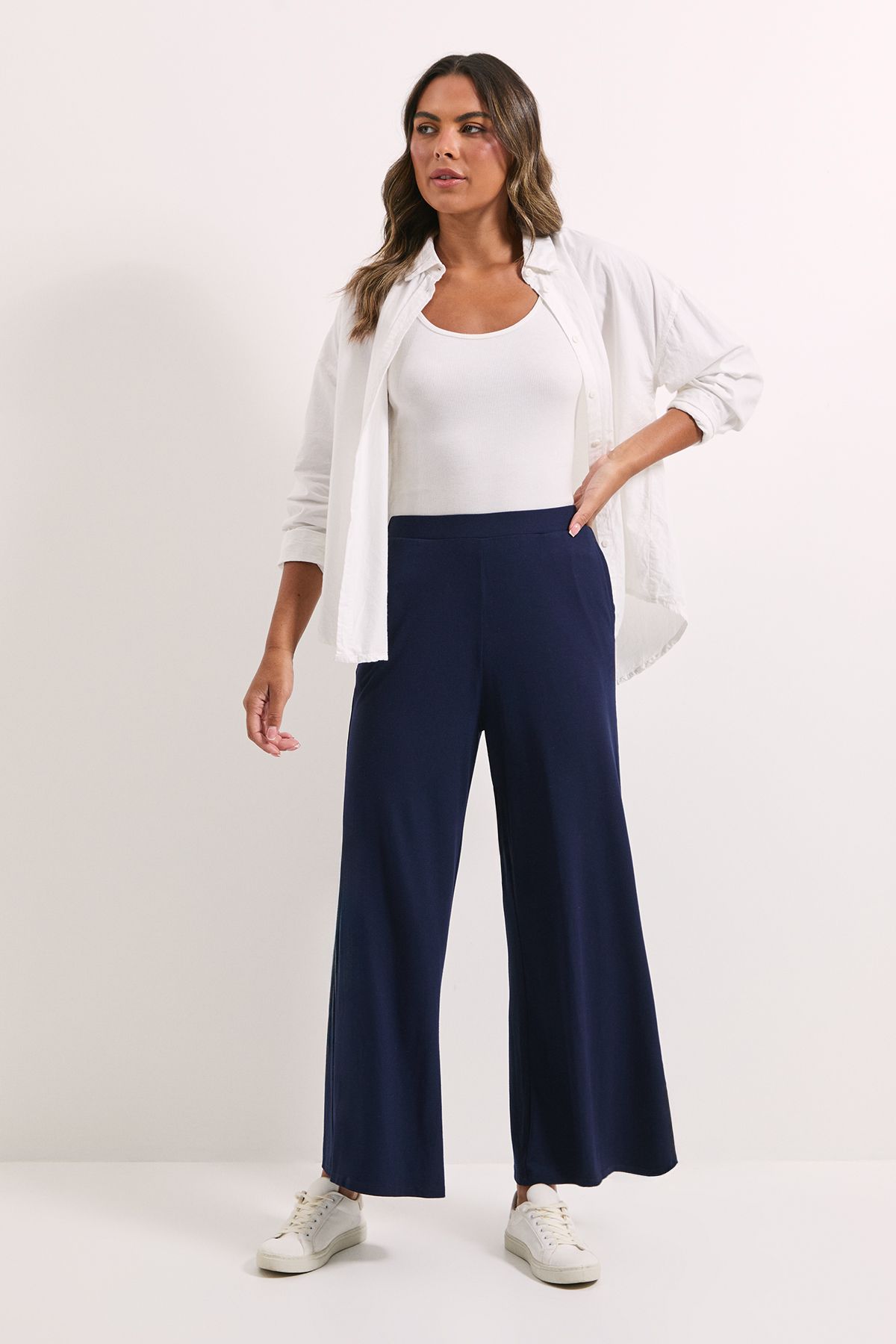 Dorothy Perkins Wide Leg Trouser Navy image 1