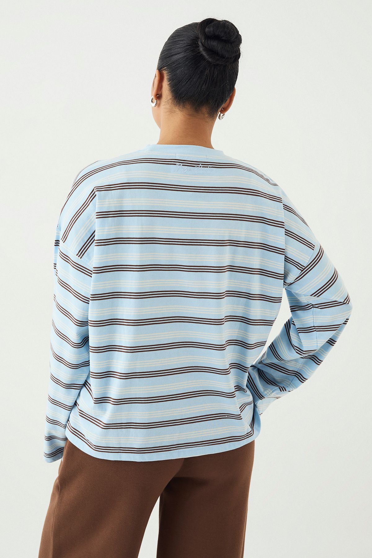 DSGN Studio DSGN Studio Stripe Oversized T-Shirt Light Blue image 2