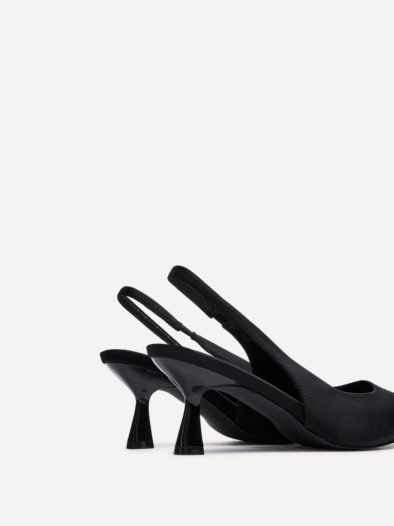 Linzi Izzie Wide Fit Black Lycra Sling Back Low Court Heel image 4