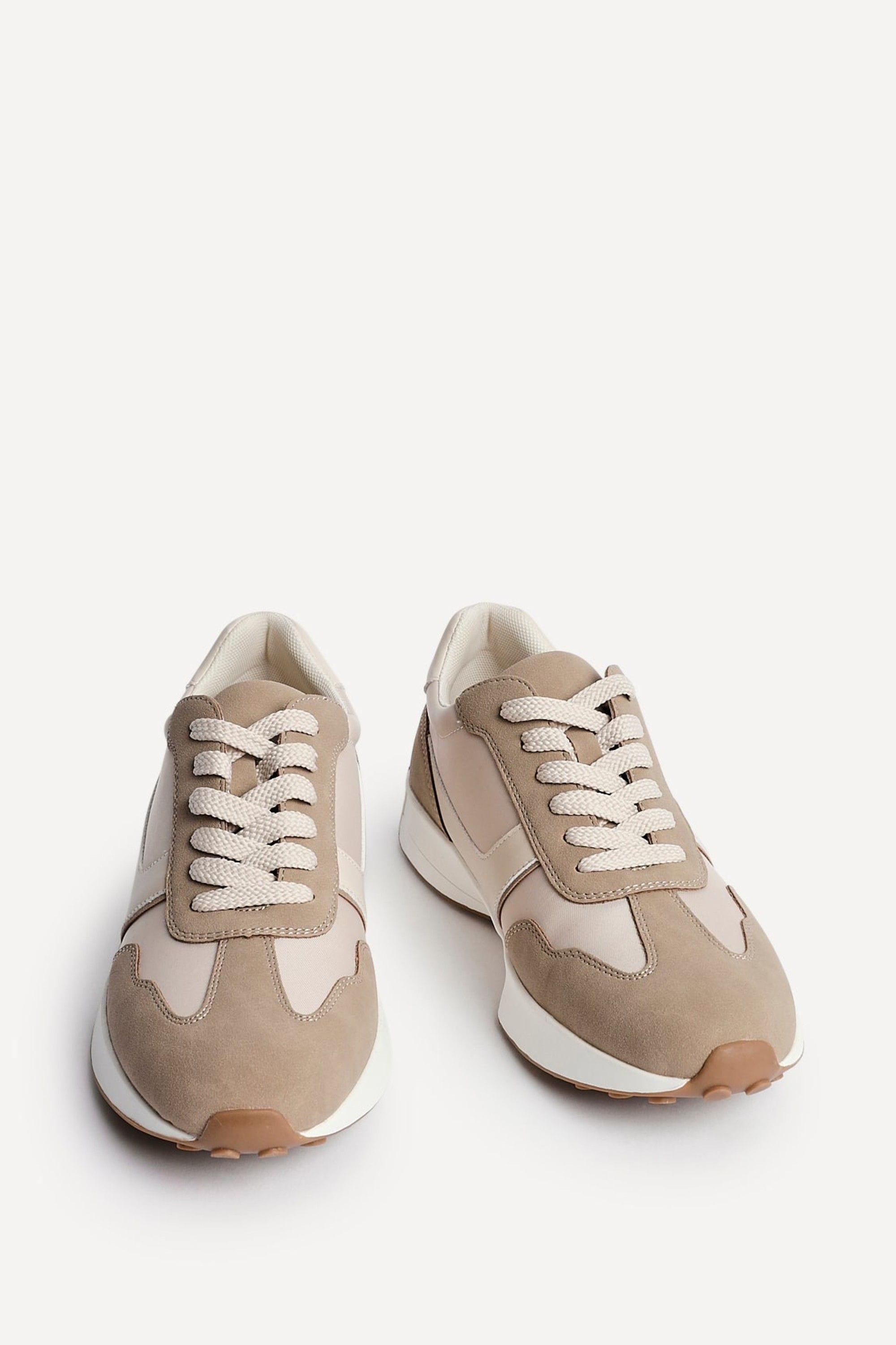 Linzi Hustle Beige Suede Mix Sports Trainers image 3
