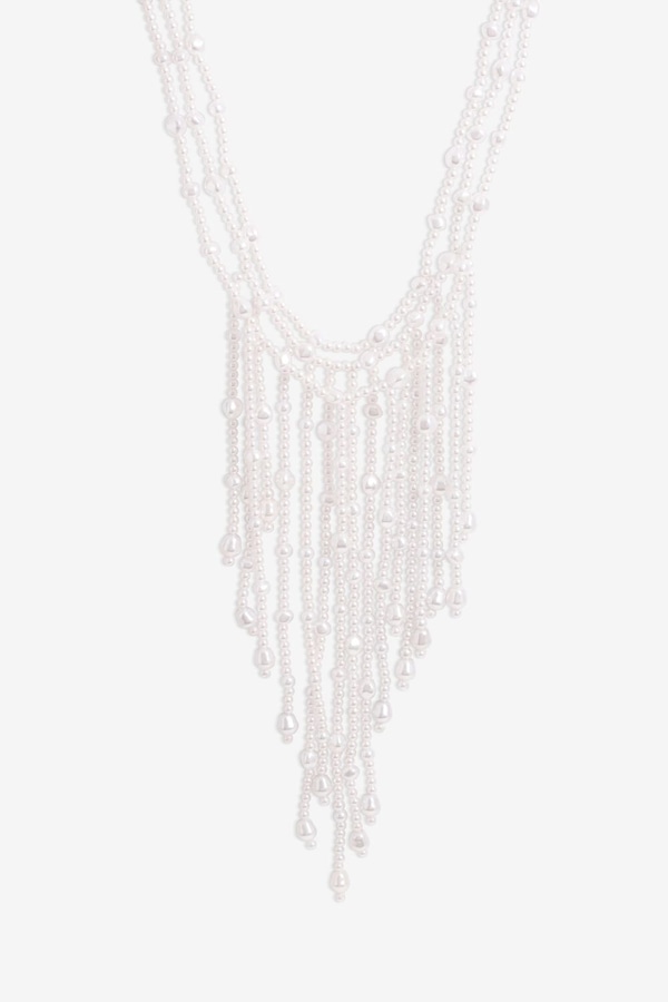 Mood Gold Pearl Cascade Statement Necklace