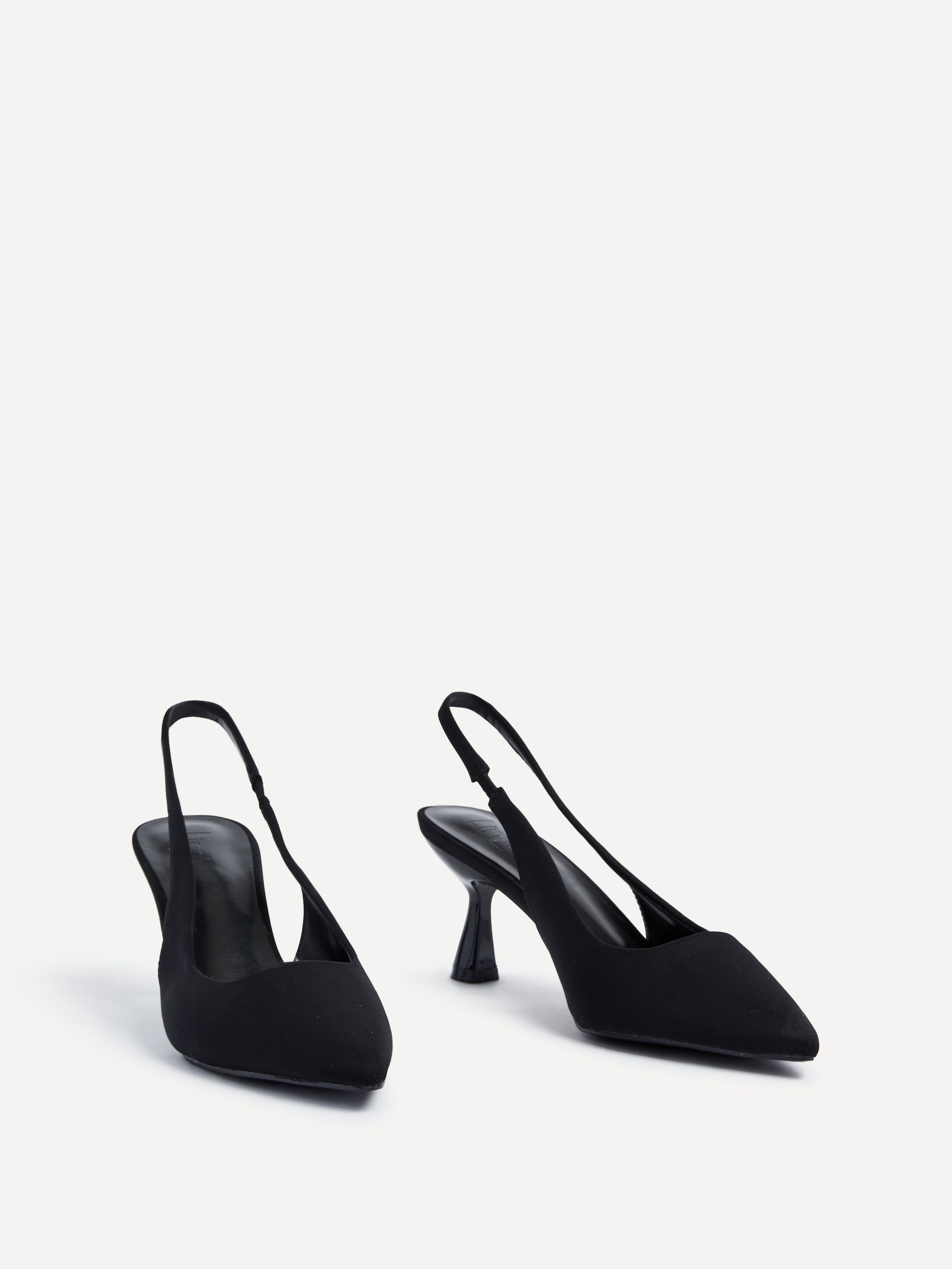 Linzi Presley Black Lycra Sling Back Low Court Heel image 3