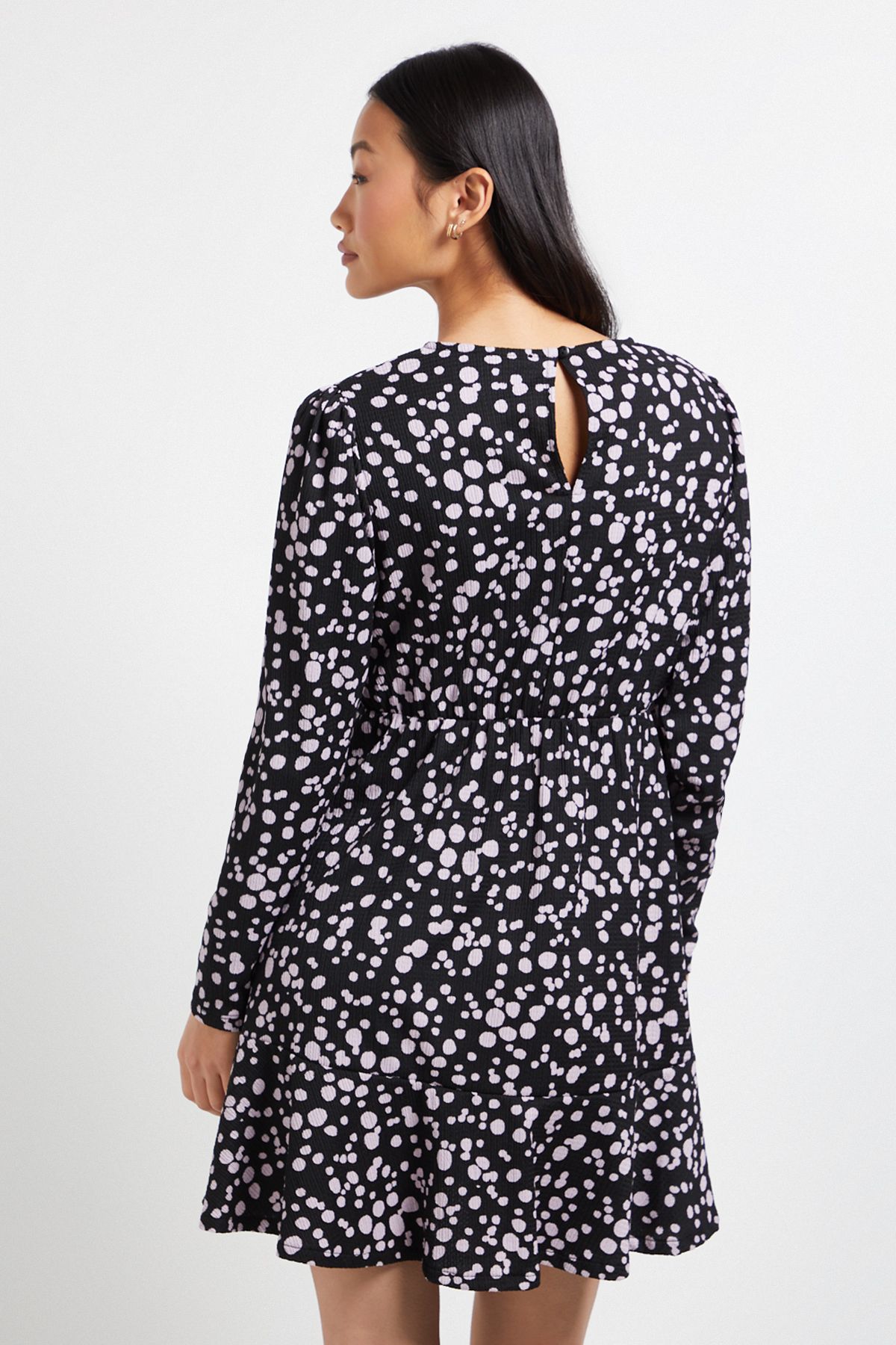 Dorothy Perkins Petite Purple Spot Jersey Mini Dress Purple image 3