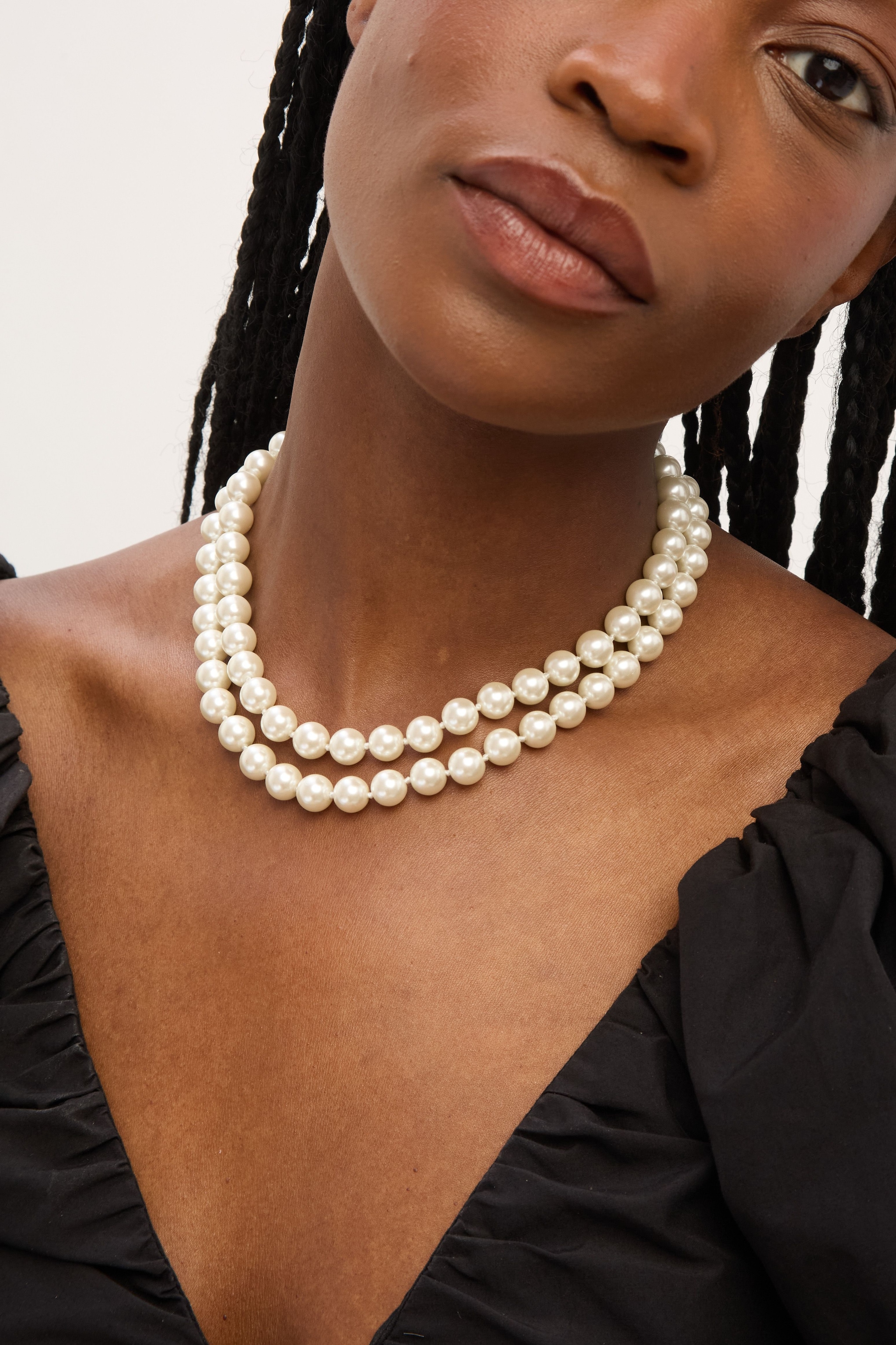 Jon Richard Gold Plated Double Row Pearl Necklace image 3