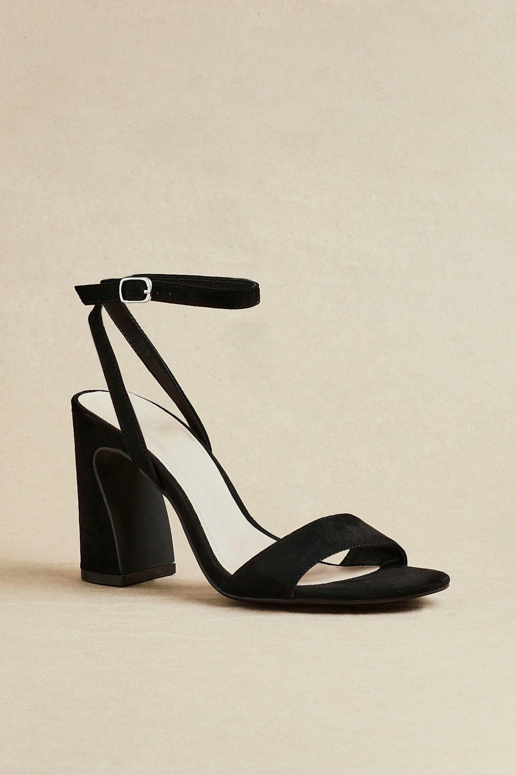 Linzi Trance Black Faux Suede Block Heel image 2