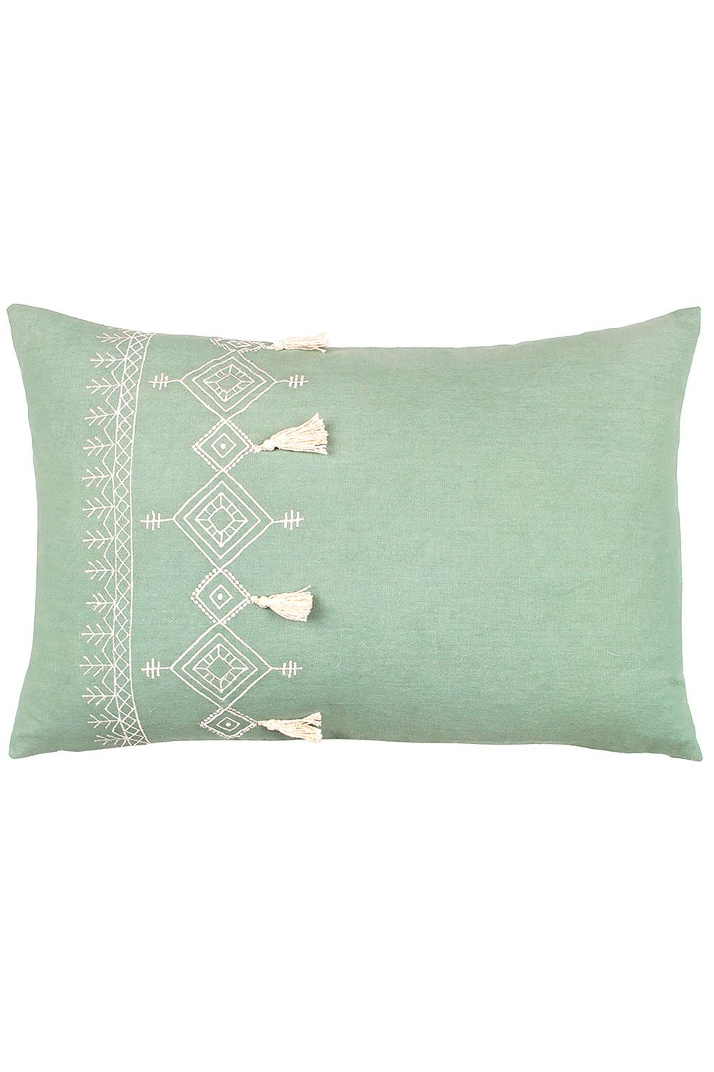 Furn Pritta Cotton Embroidered Tasselled Cushion image 1