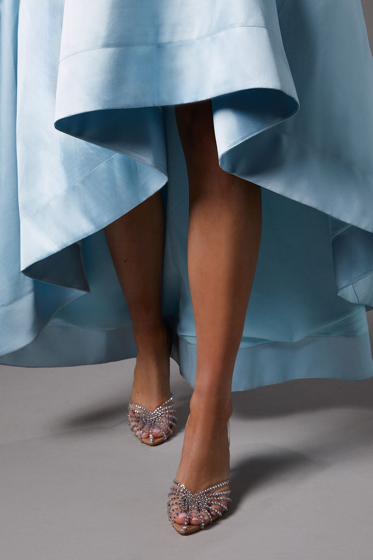 Coast Penny Diamante Caged High Heel Slingback Court Shoes Beige image 2