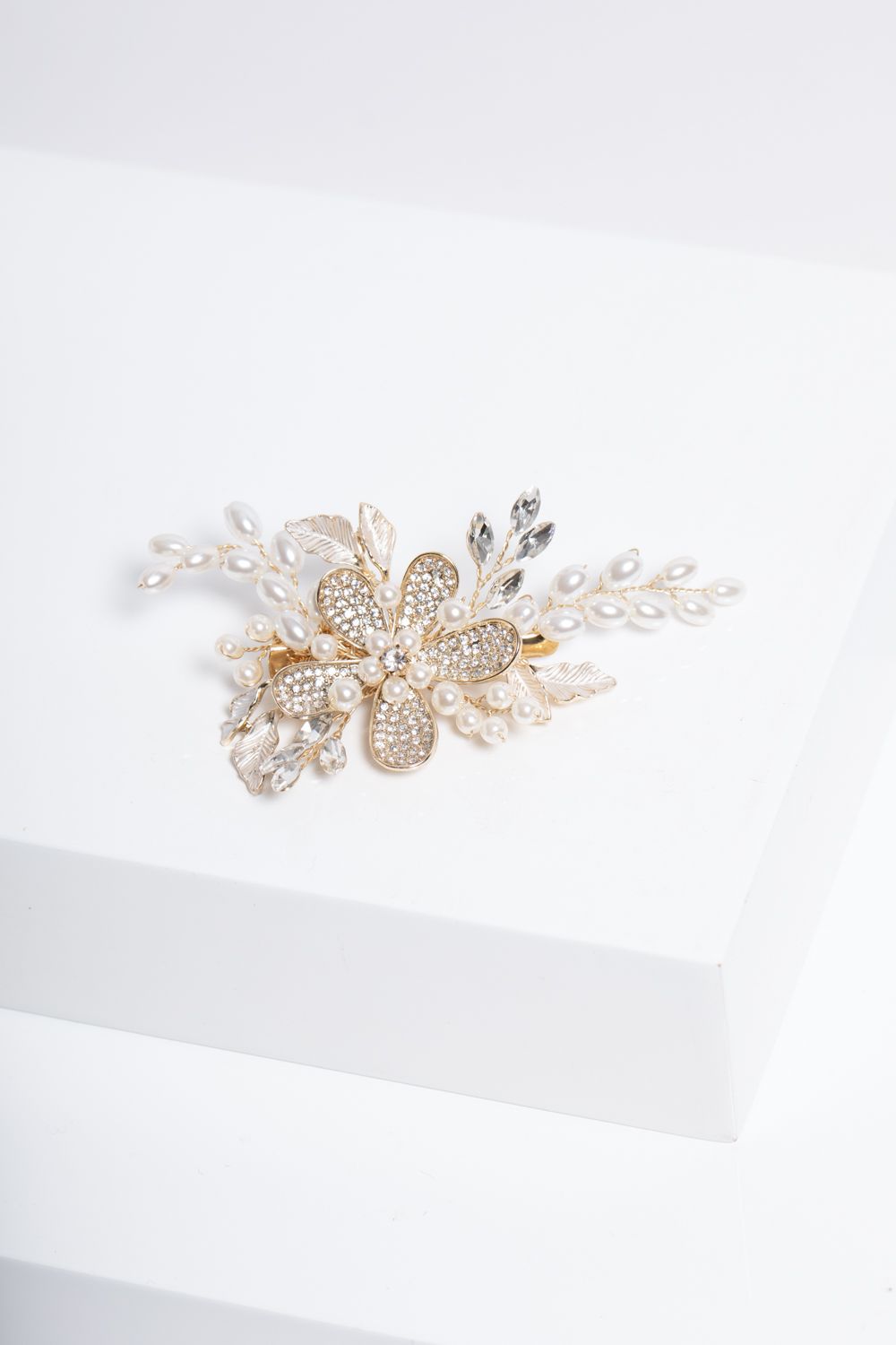 Jon Richard Gold Plated Floral And Pearl Hair Slide image 3