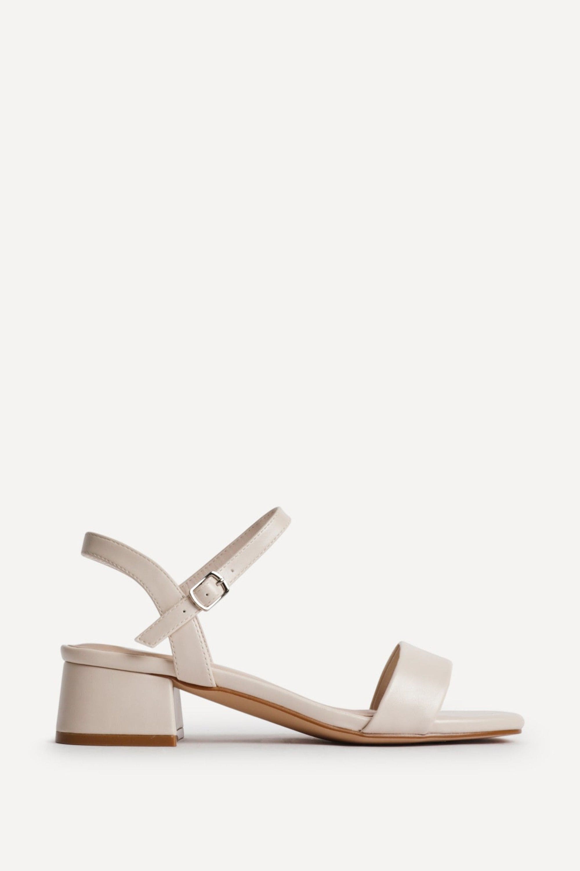 Linzi Carlie Wide Fit Nude Faux Leather Low Heels