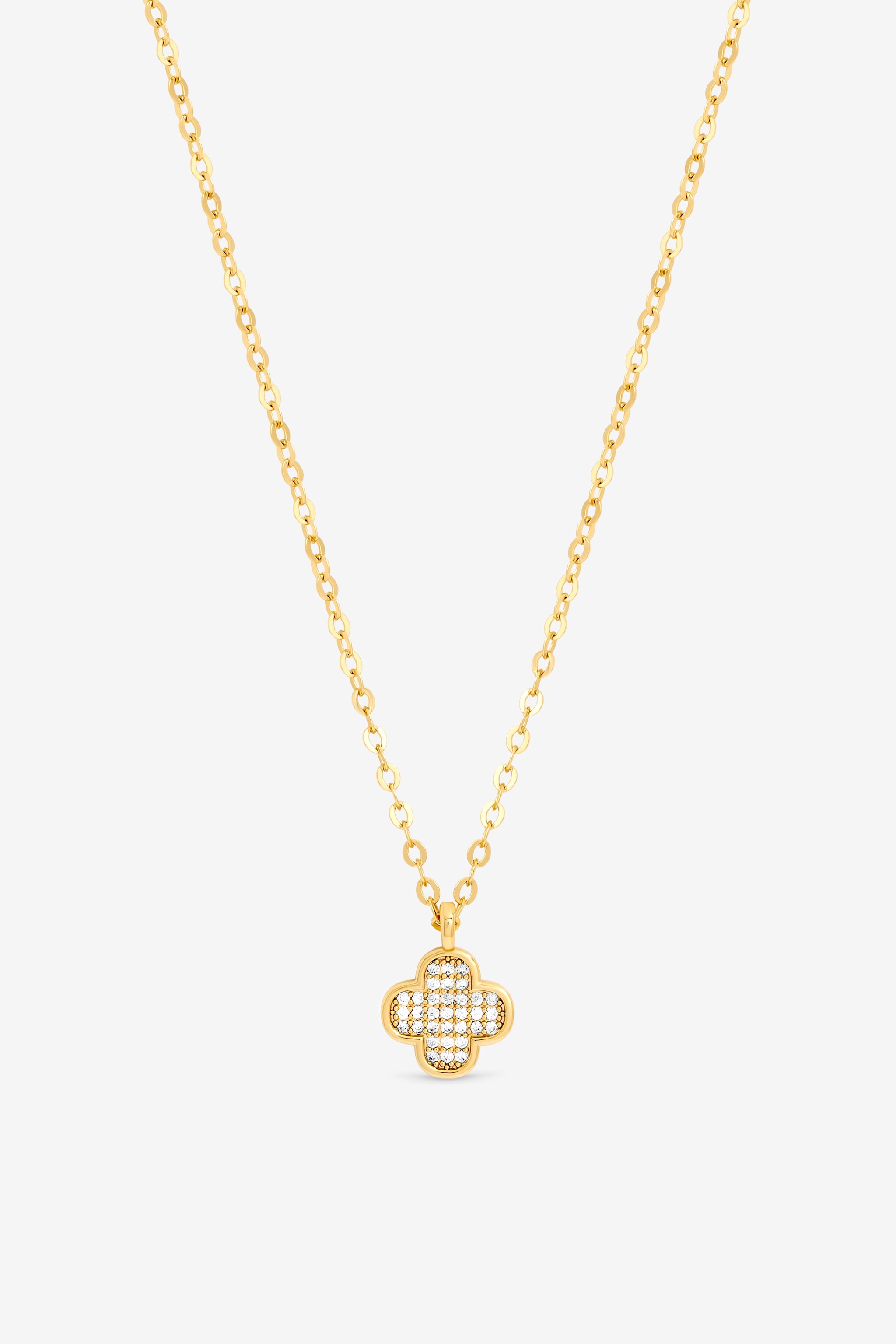 Jon Richard Gold Plated Mirco Pave Clover Pendant image 1