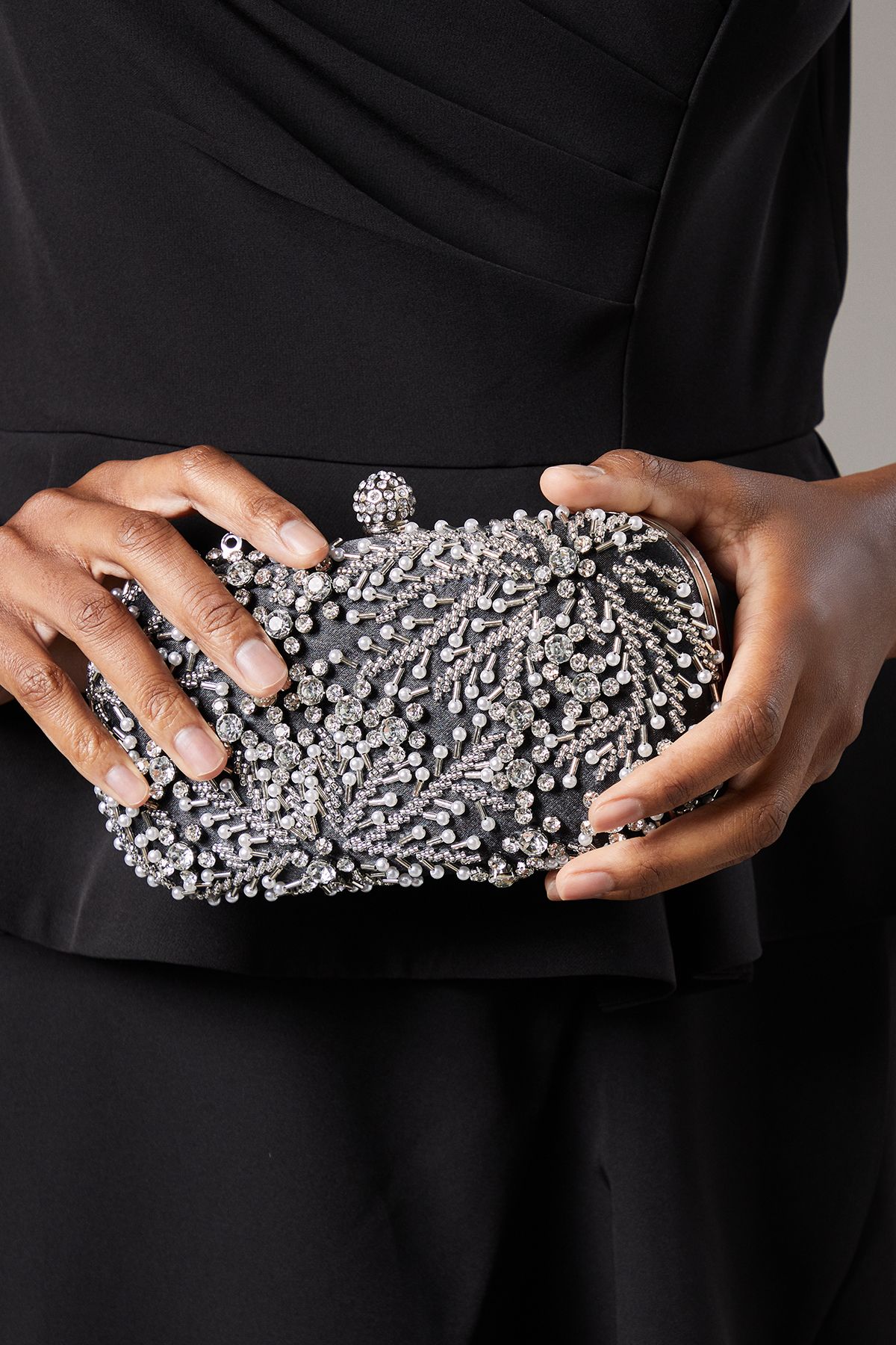 Coast Mykonos Embellished Clutch Bag Black image 1