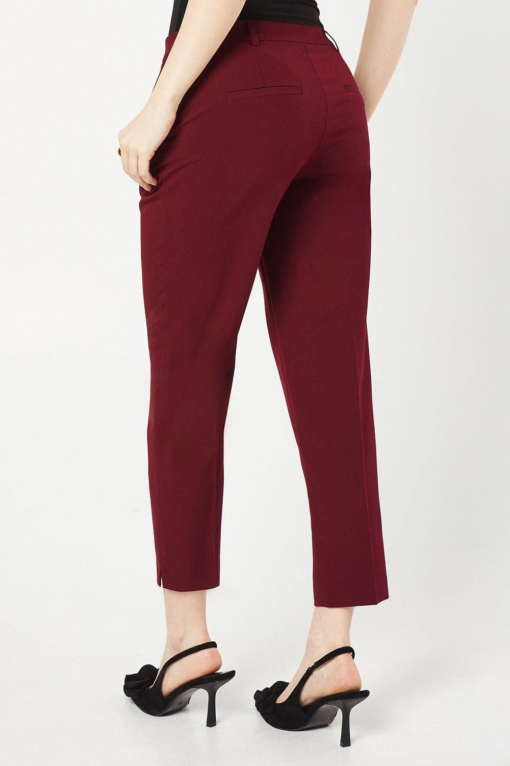 Dorothy Perkins Slim Leg Tailored Ankle Grazer Trouser Burgundy image 3