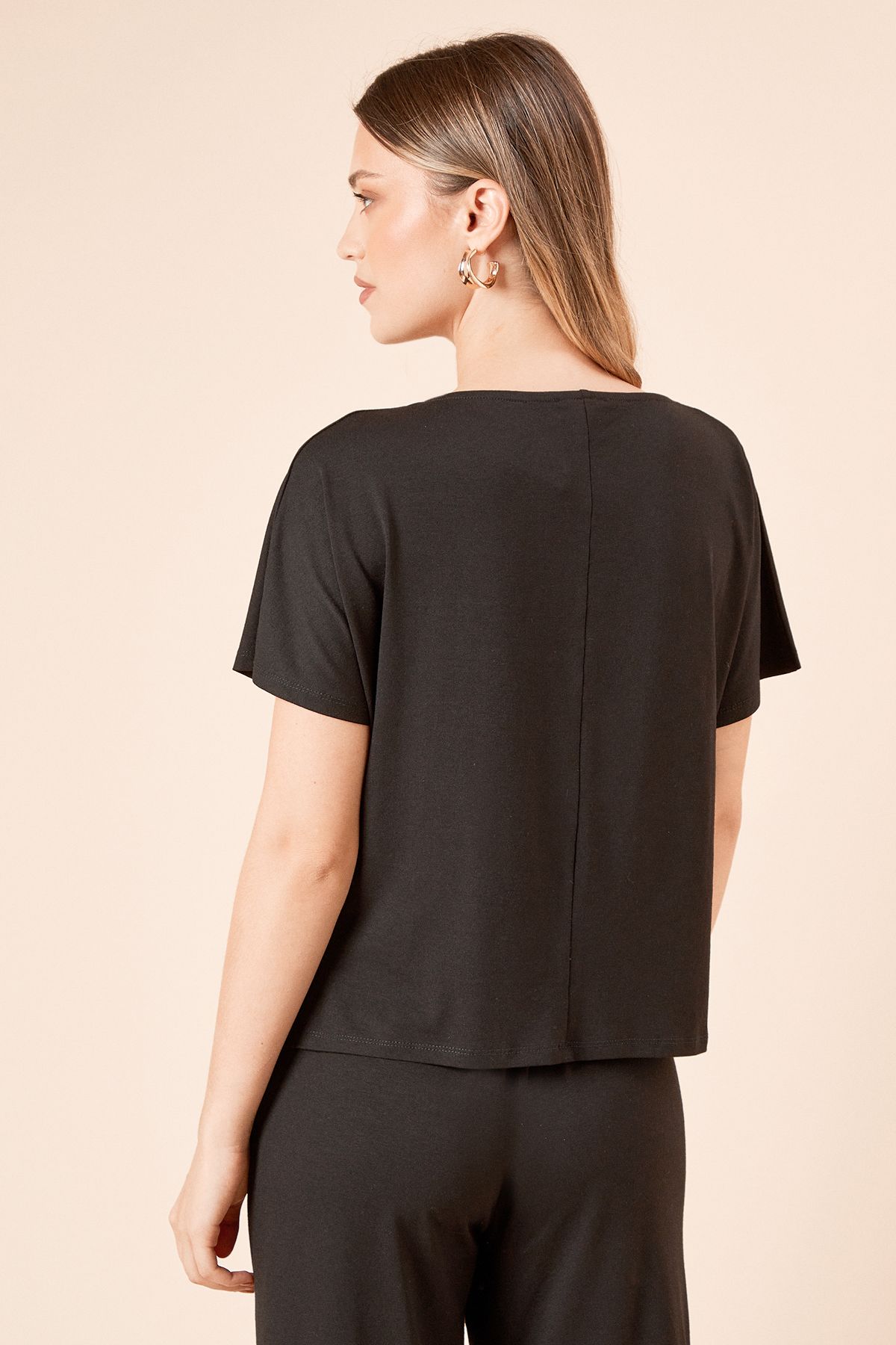 Dorothy Perkins Cowl Neck T Shirt Black image 5