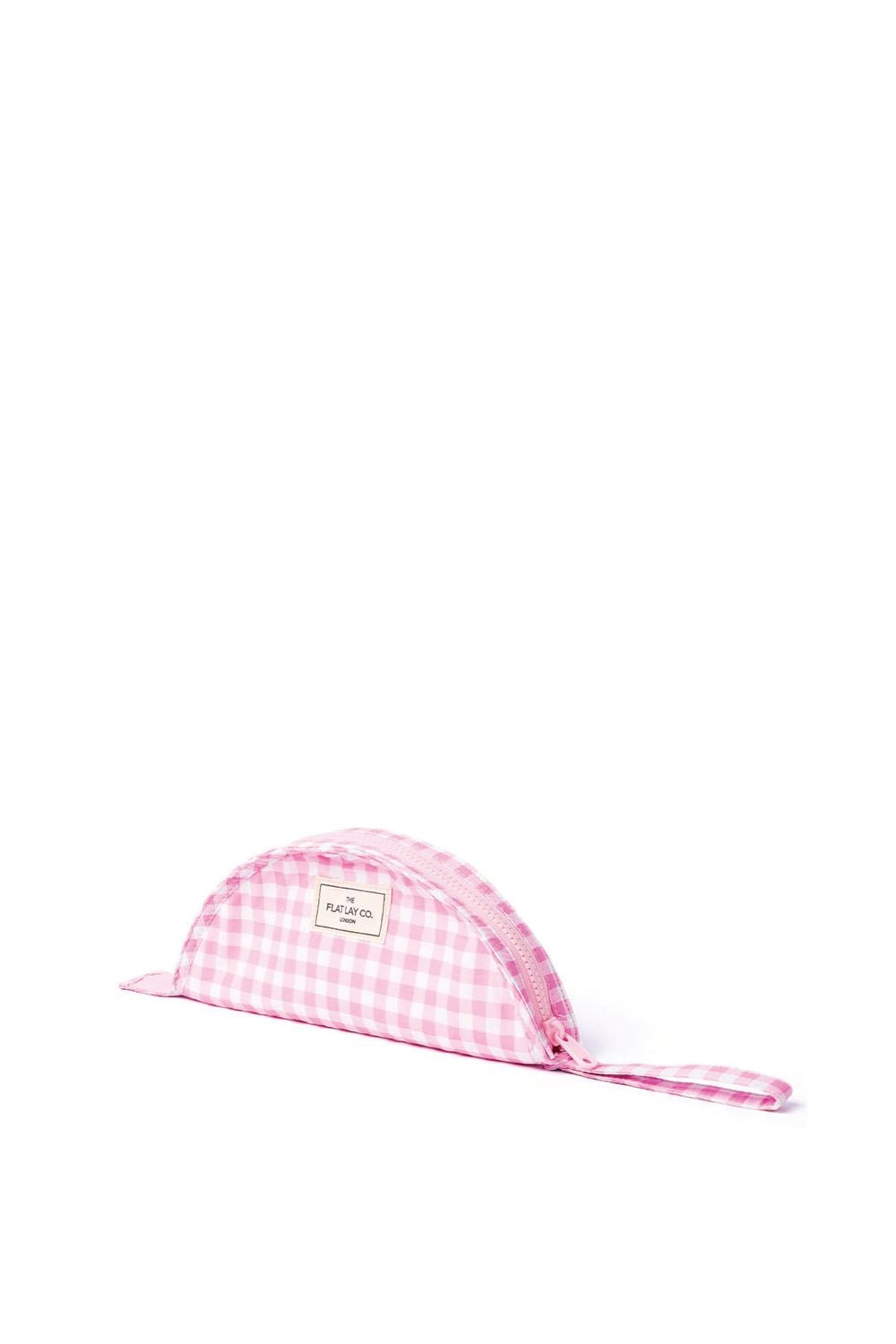 The Flat Lay Co Parachute Lunar Flat Lay Makeup Pouch - Pink Gingham Multi