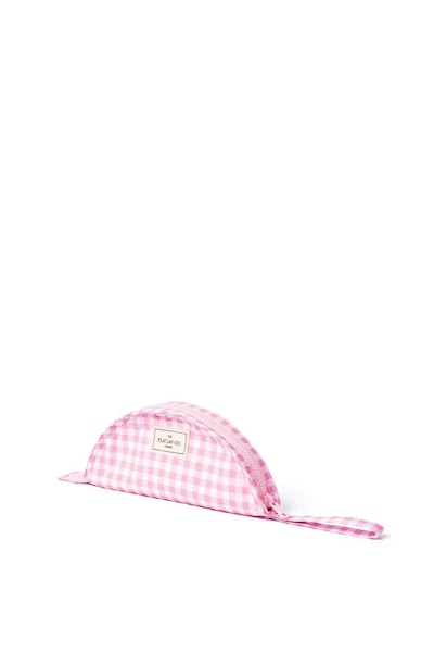 The Flat Lay Co Parachute Lunar Flat Lay Makeup Pouch - Pink Gingham Multi