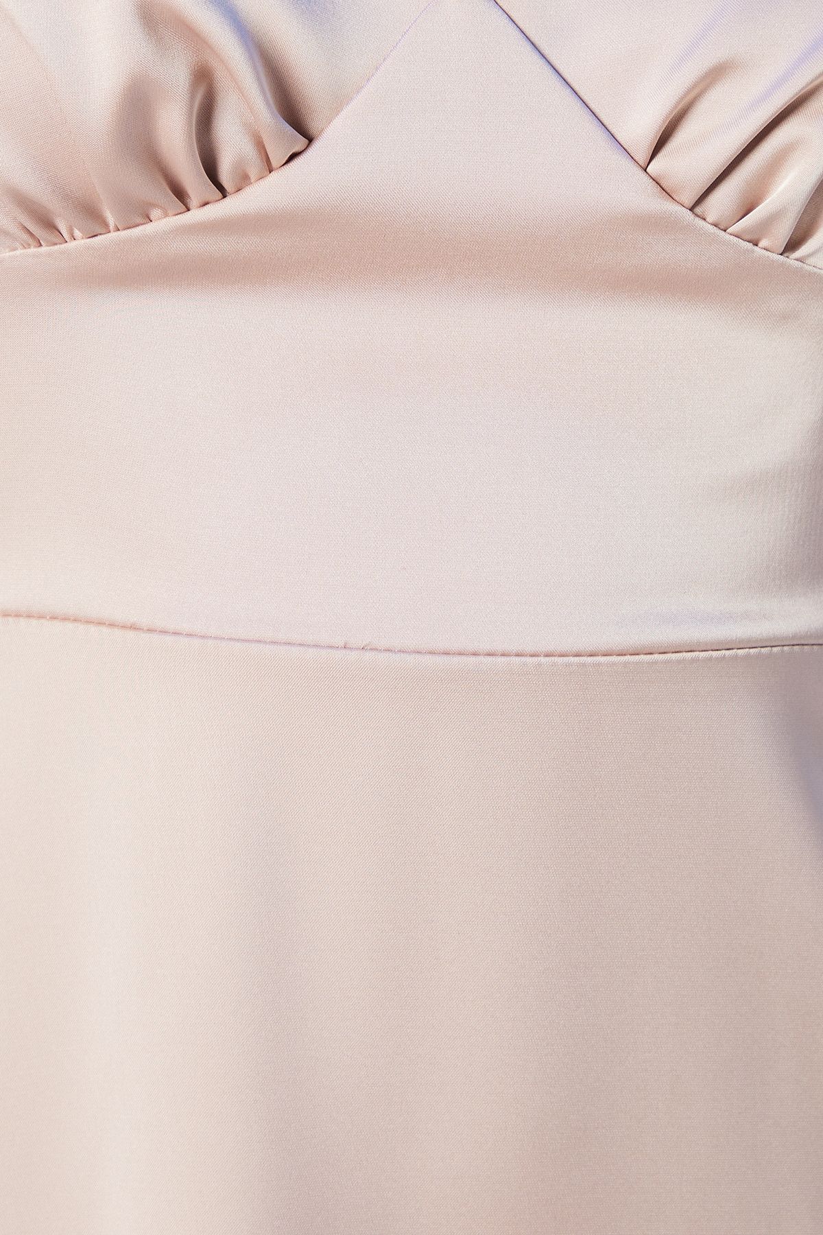 Coast V Neck Waist Detail Satin Bridesmaid Dress Mocha image 6