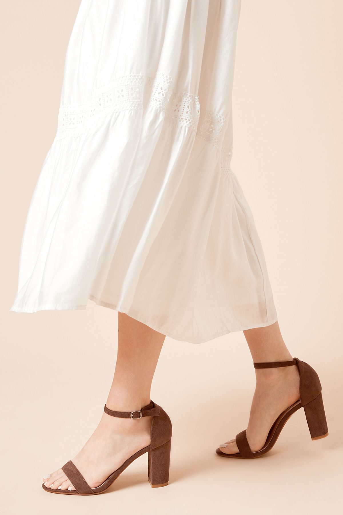 Dorothy Perkins Spark High Block Heel Sandals Brown image 2