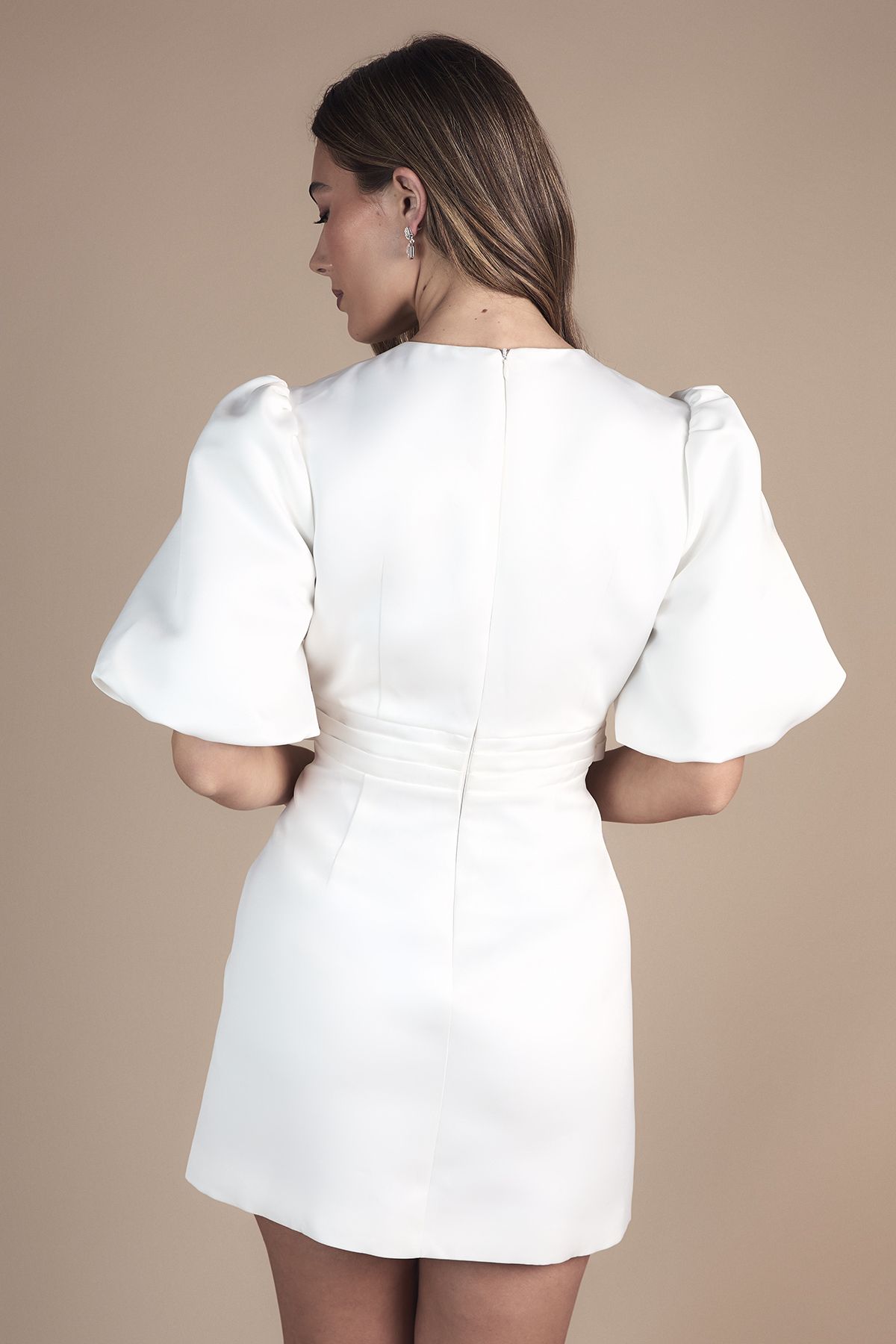 Coast Wrap Front Short Sleeve Mini Dress Ivory image 3