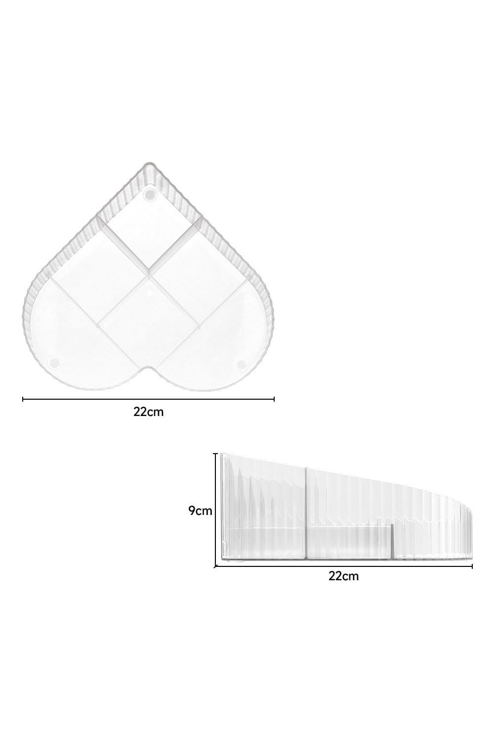 Living and Home Makeup Organizer Storage Box Desktop, Heart-Shaped Makeup Organizer For Home Office Dormitory image 6