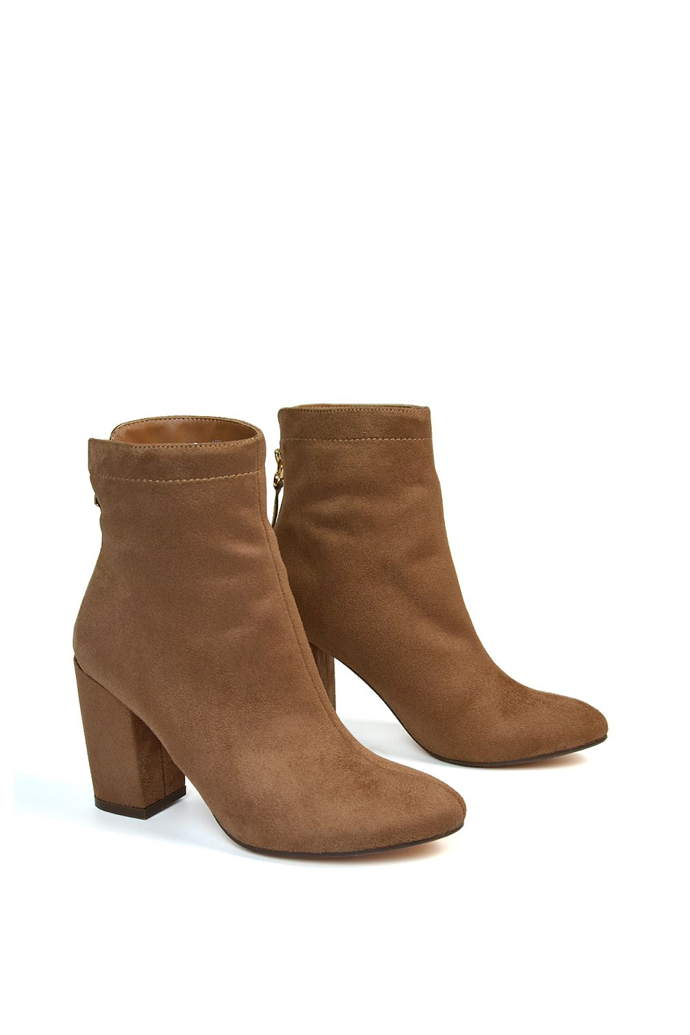 XY London 'Evia' Zip-Up Mid Block Heel Sock Ankle Boots image 5