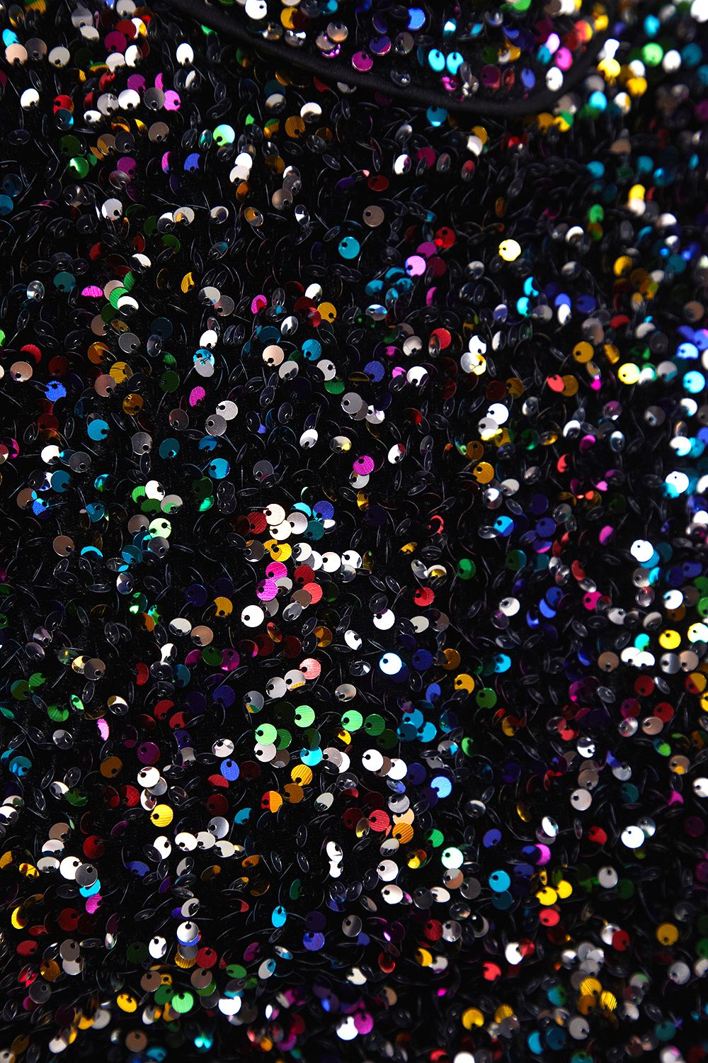 Warehouse High Neck Velvet Sequin Cutout Back Mini Dress Multi image 5