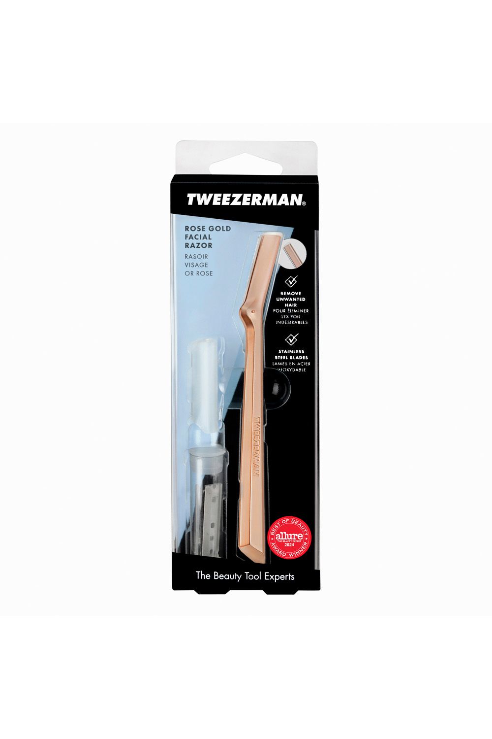 Tweezerman Facial Razor Rose Gold image 7